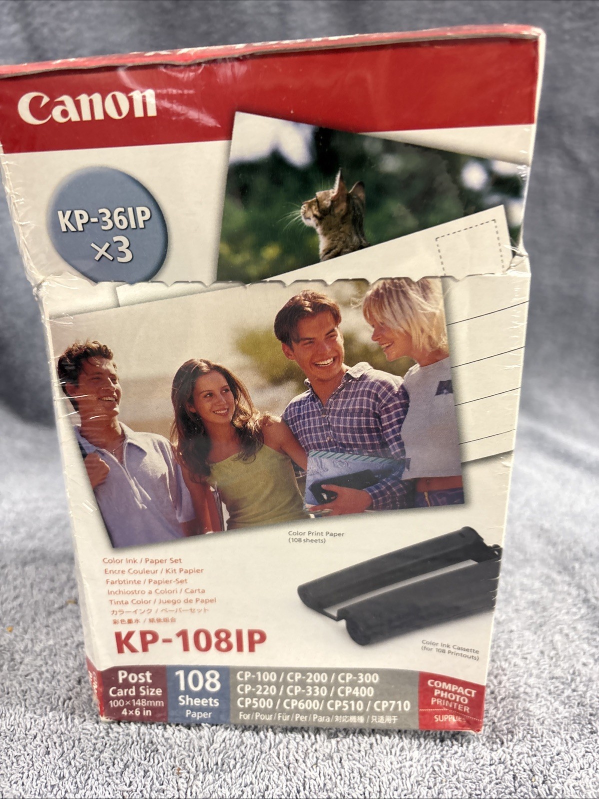 Canon KP-108IP – Color Ink Cassettes + Color Print Paper Set Post Card Size