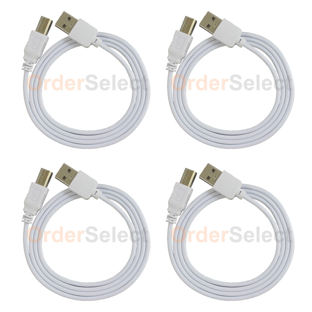 4X 3ft USB2.0 A Male to B Male Printer Scanner Cable Cord HOT! (U2A1-B1-03WHT)