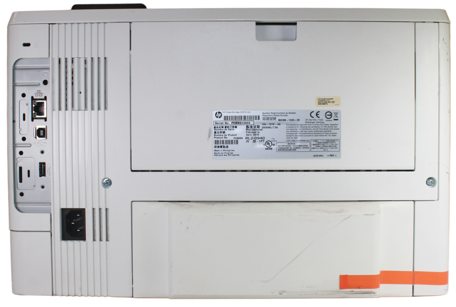 HP LaserJet Enterprise M506 F2A68A Monochrome Laser Printer Duplex Networkable