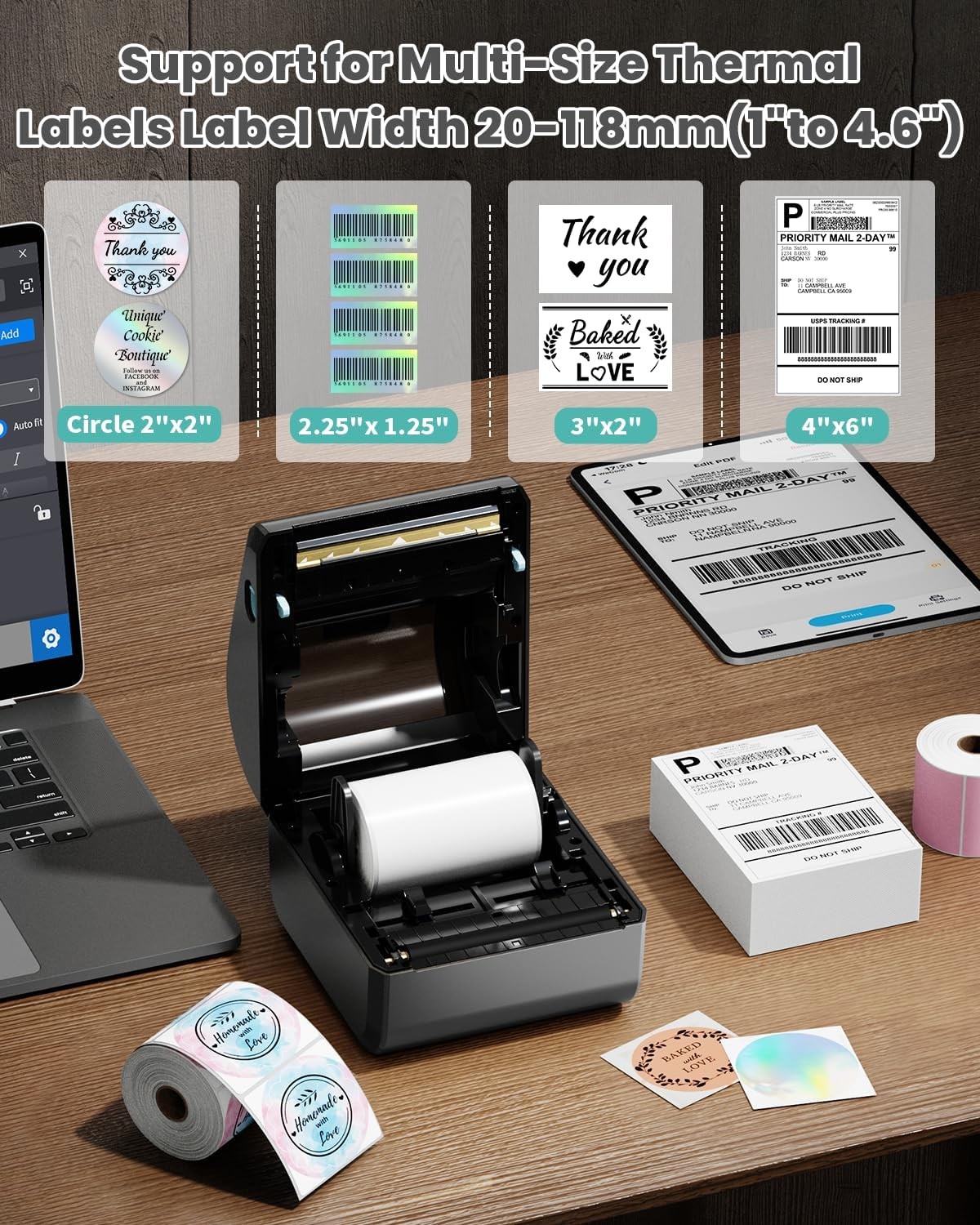 Phomemo Shipping Labels Printer 4 x 6 Address Label Printer Thermal Printer US