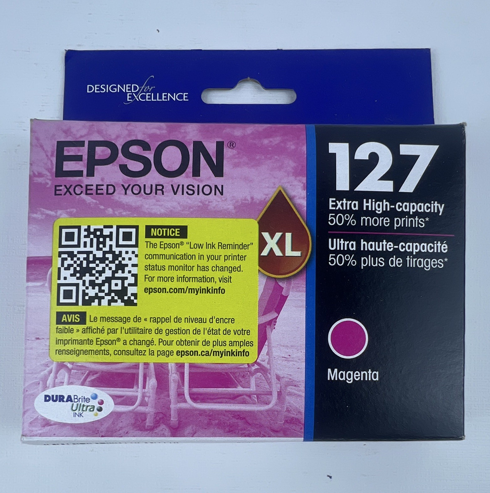 Epson 127 XL Magenta Ink Cartridge Genuine Inkjet for Stylus NX530 NX625