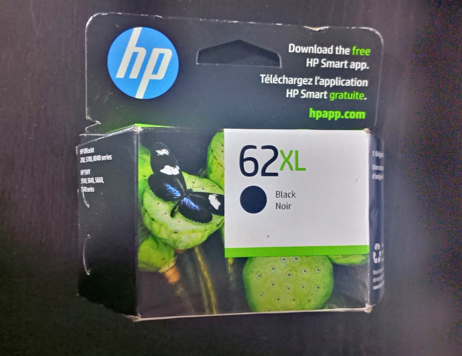 GENUINE HP 62XL Black Noir Ink Cartridge C2P05AN OEM New Sealed
