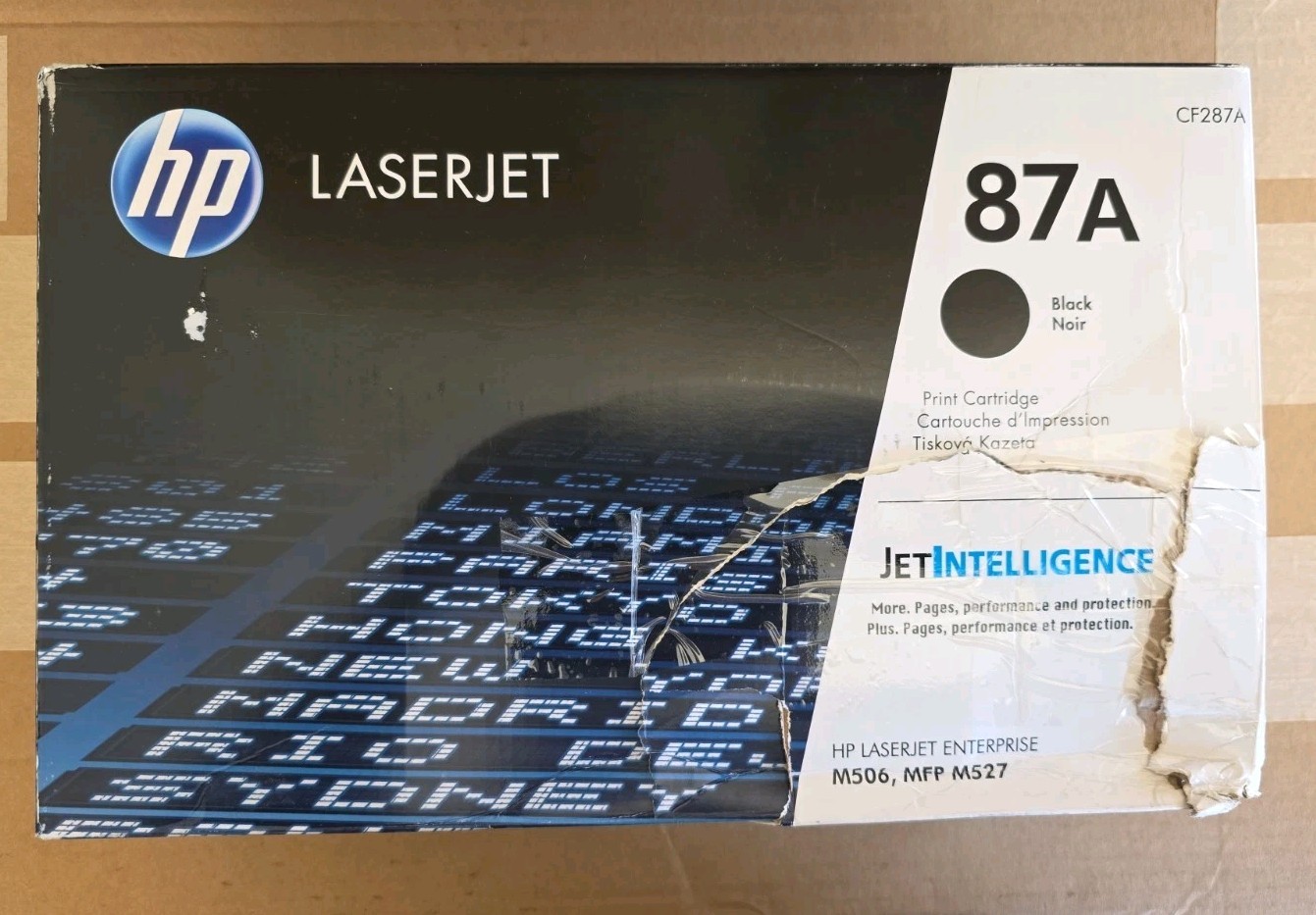 Genuine HP CF287A 87A Toner Cartridge Factory Sealed *Damaged Box*