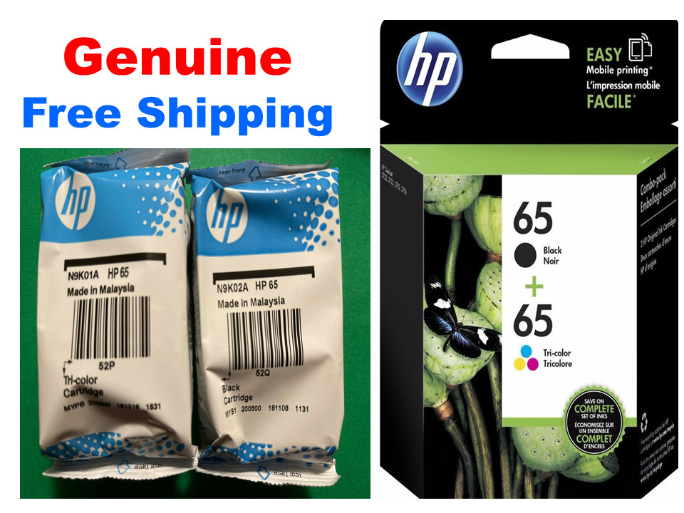 Genuine HP 65 Combo Ink Cartridge for HP 5012 5055 2652 3752 HP 3755 Printer