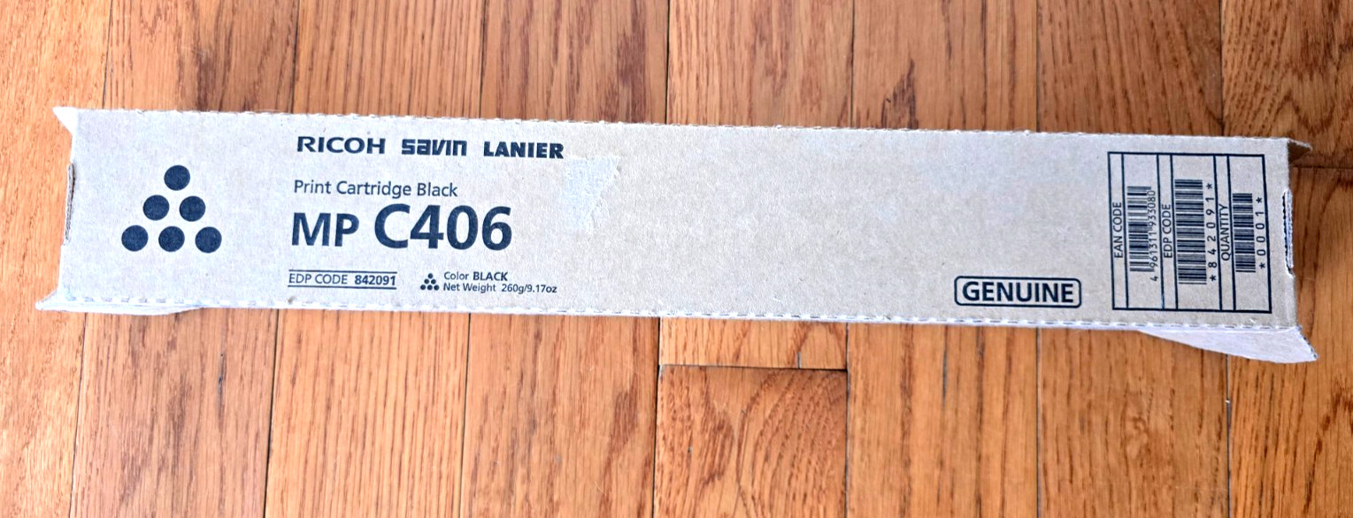 Genuine Ricoh Savin Lanier MP C406 Black Toner OEM Original 842091 Sealed