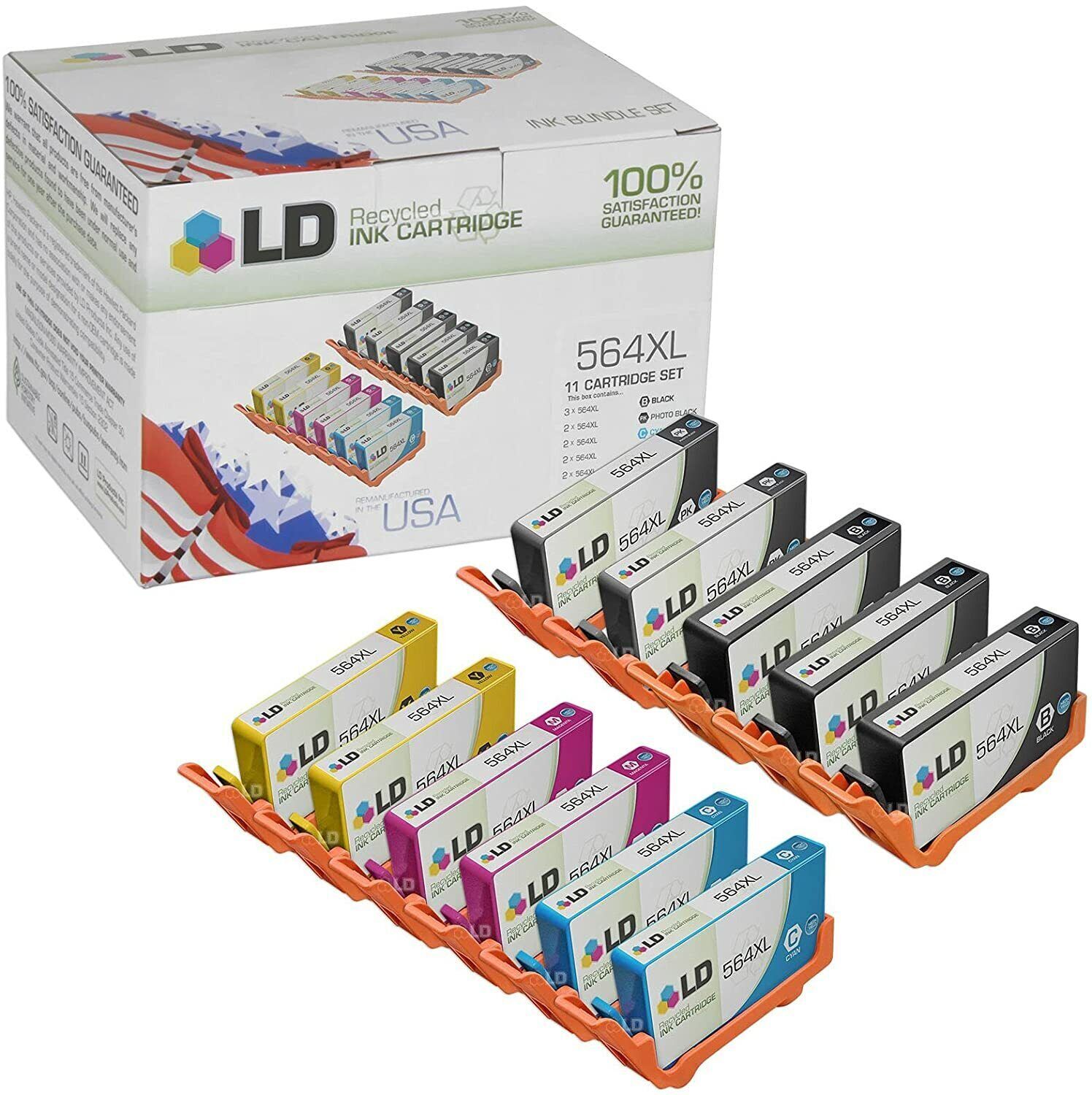 LD 11 Pack CN684WN 564XL 564 Black Color Ink Cartridge Set for HP Printer