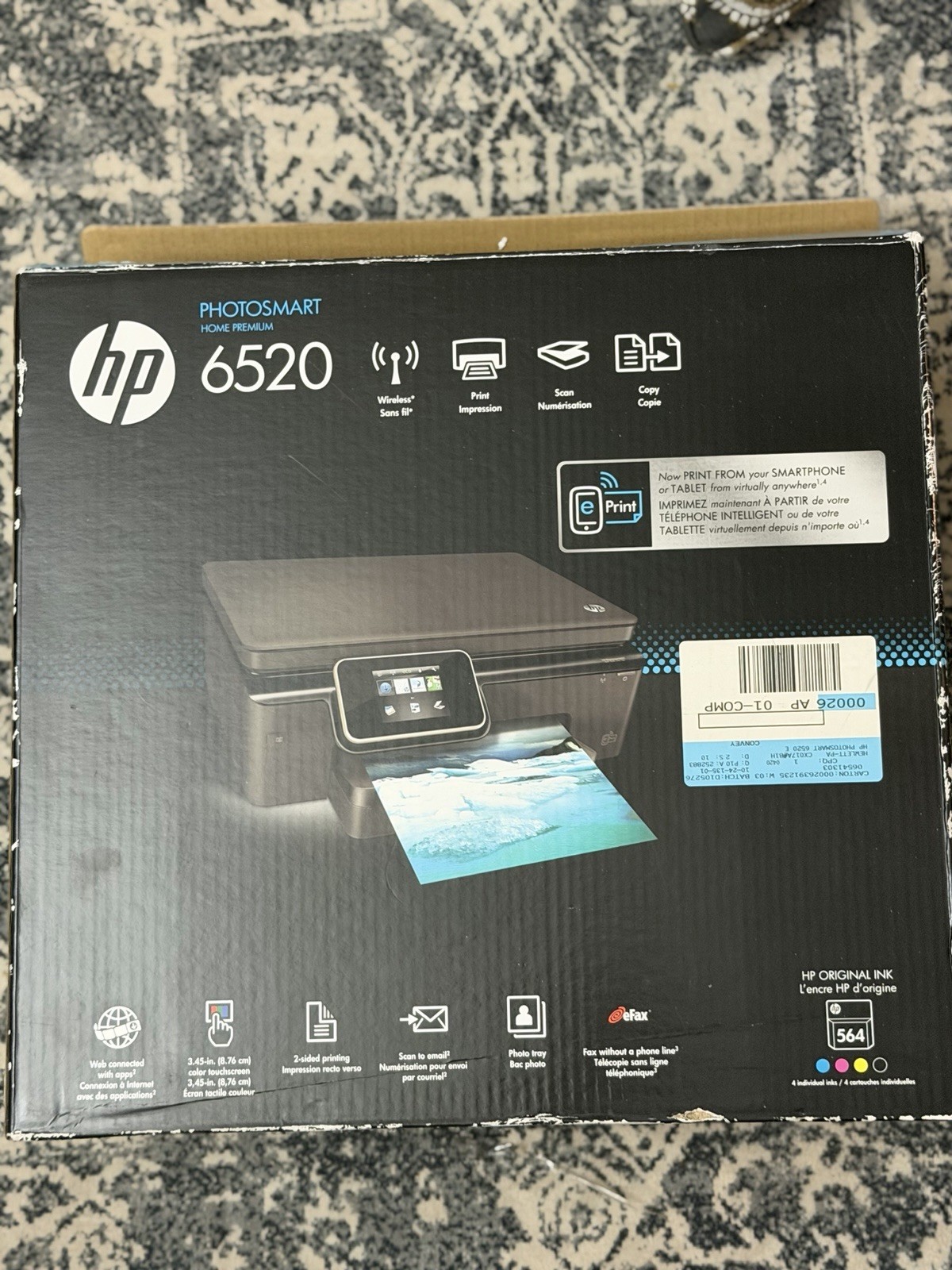 HP Photosmart 6520 All-in-One Printer Scanner Wireless Color Display