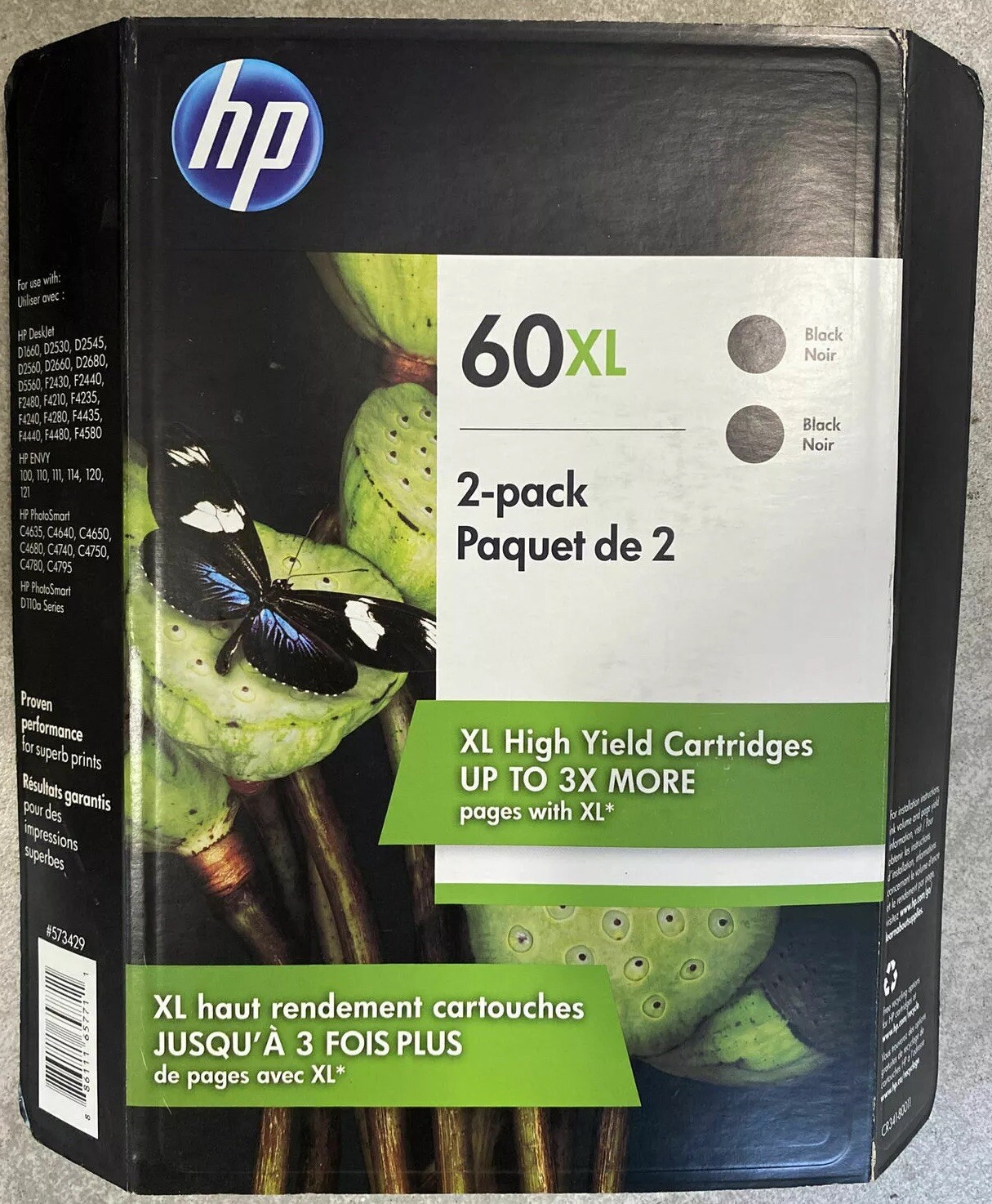 HP 60XL Black Twin Combo Pack CR341BN 2 x CC641WN Exp 2025+ Sealed Retail Box