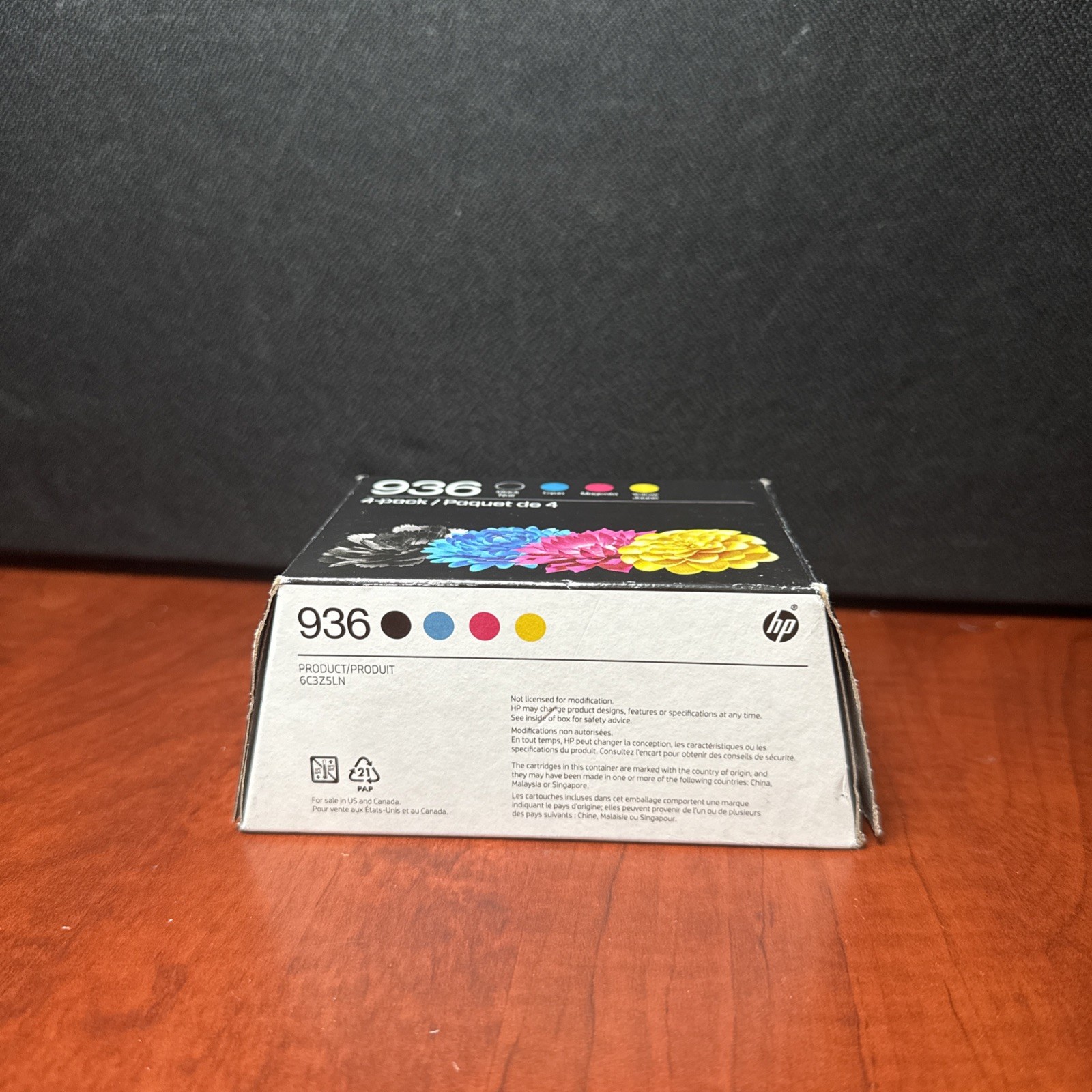 HP 936 Ink Cartridges – Genuine Black-Magenta-Yellow-Cyan 4 Pack (7588) New
