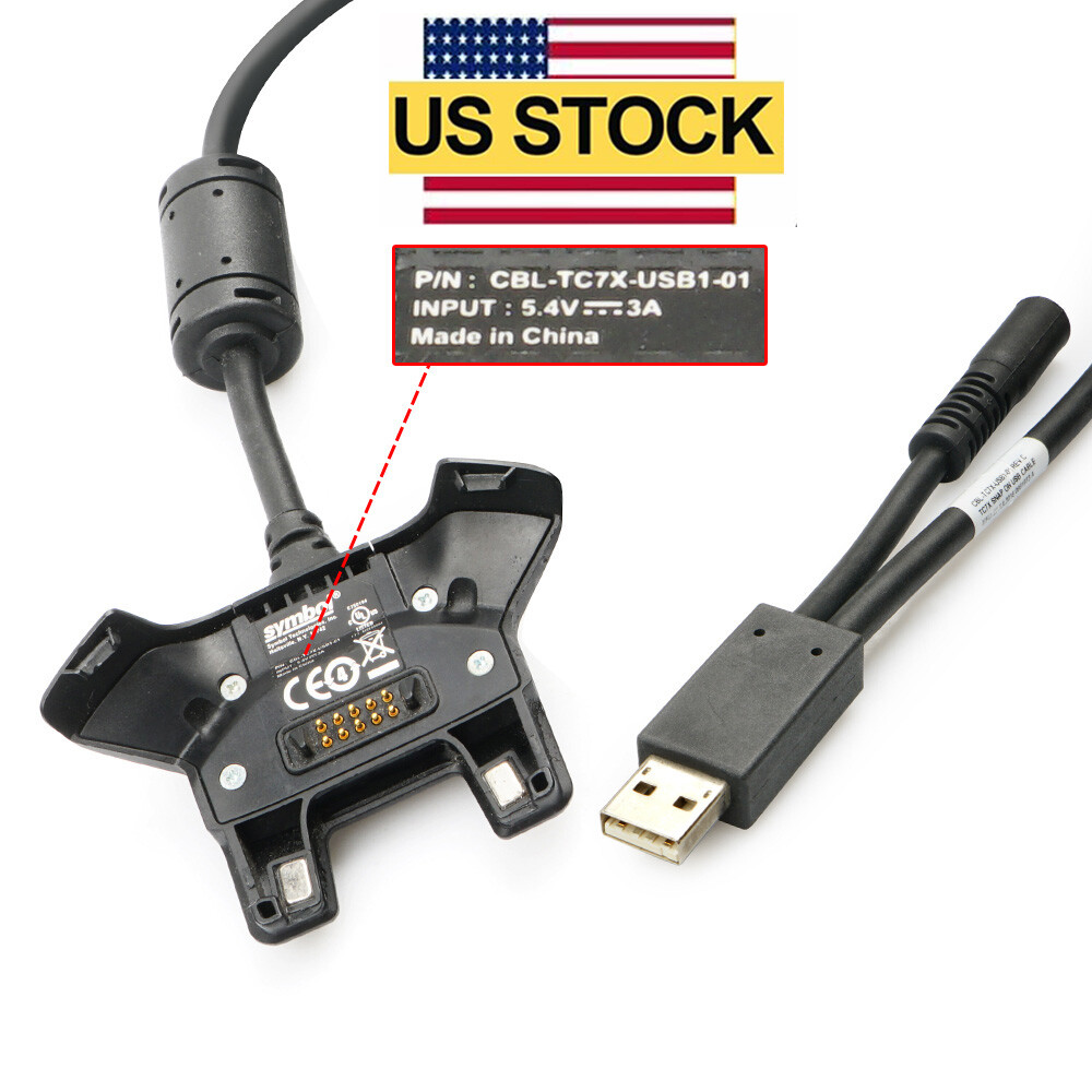 USB Charger cable with a adapter for zebra Motorola symbol TC70X TC70 TC75 New