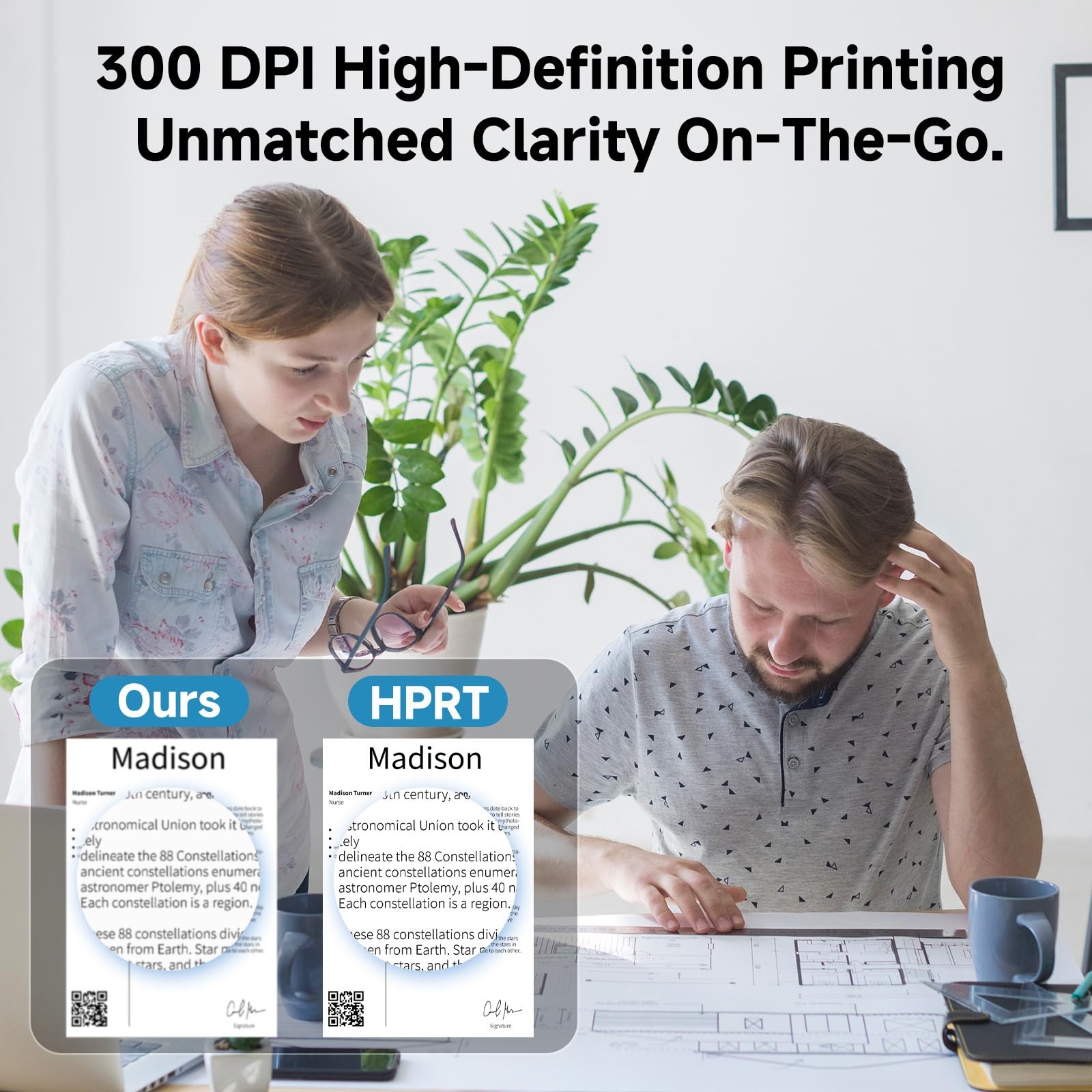 HPRT MT620 Pro Portable Printer Wireless Inkless Thermal Travel