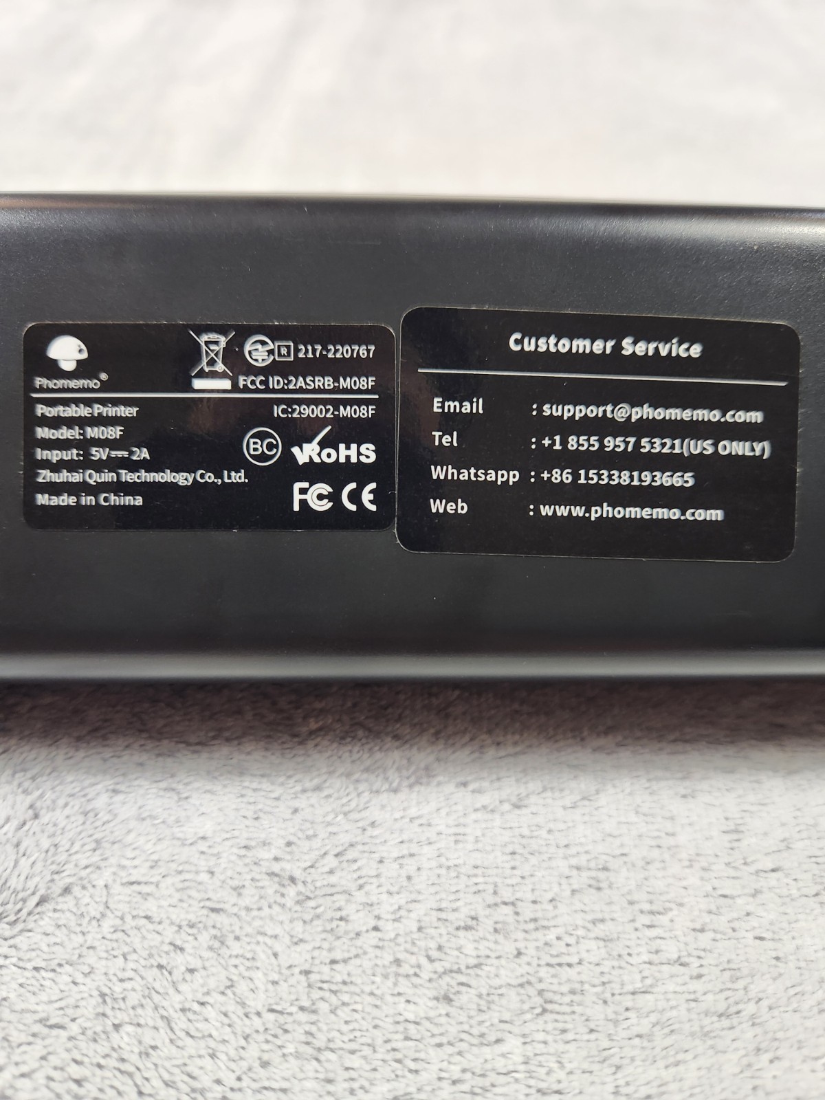 Phomemo M08F Portable Thermal Printer Bluetooth Inkless + Case – Tested Works!