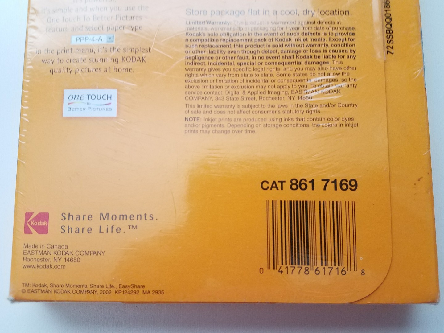 Kodak Premium Picture Paper 200-4×6″ Sheets High Gloss Photo Paper Borderless