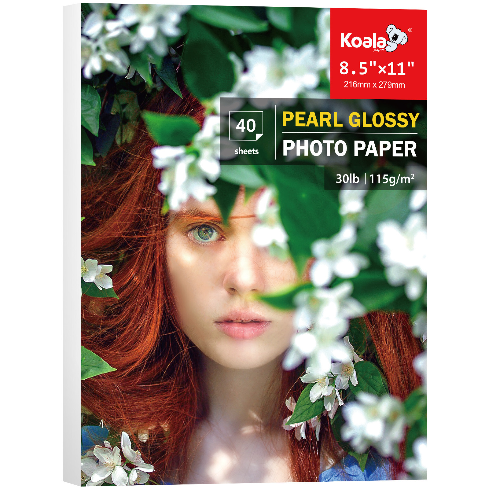 Koala Pearl Glossy Thin Photo Paper 8.5×11 30lb for Inkjet + Laser, DIY Chip Bag