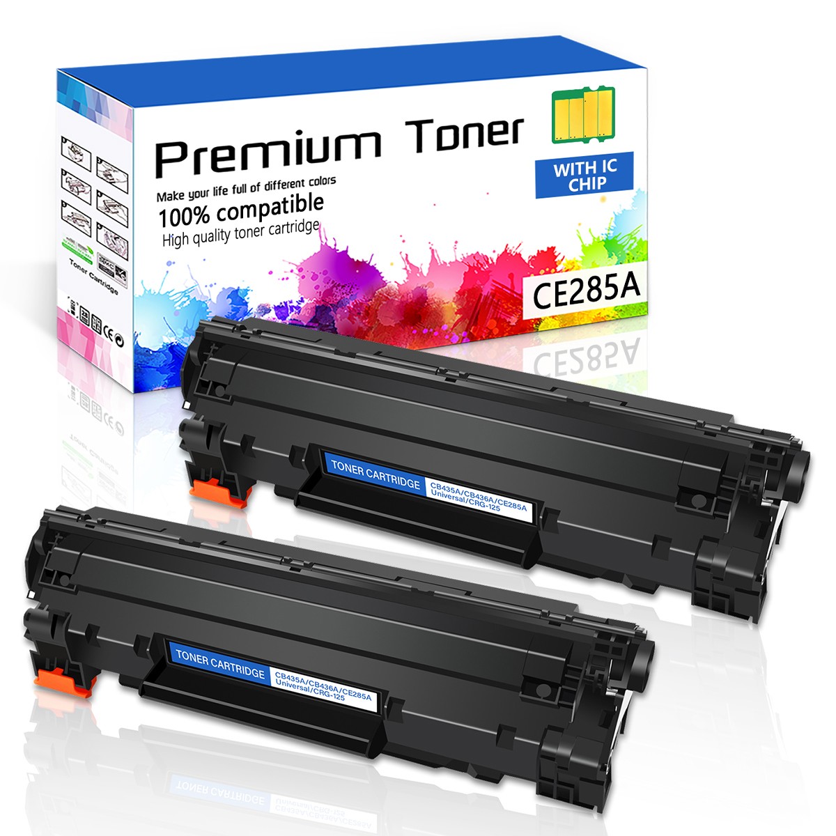 2 PK CE285A Toner Cartridge for HP 85A Laserjet aserJet P1102 W P1006 M1212NF