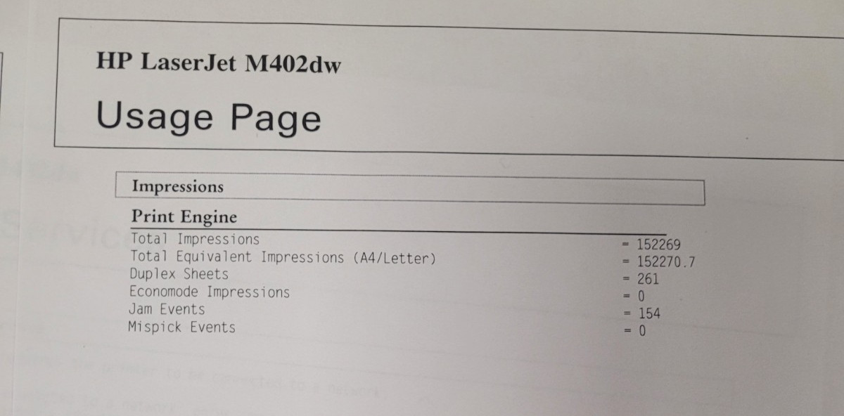 HP LaserJet Pro M402dw Monochrome Laser Printer 152,269 PAGES *LOW INK (TESTED)