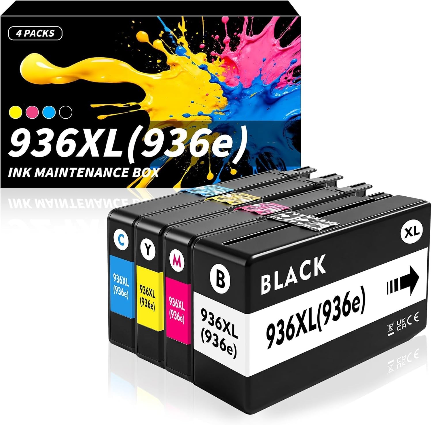 936E 936XL Ink Cartridge (4-Pack) for HP OfficeJet 9120 9135e 9120e 9110 9730e