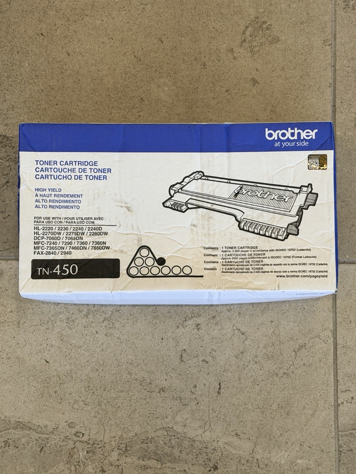 New Genuine Brother TN-630 TN630 Black Toner Cartridge NEW In Box