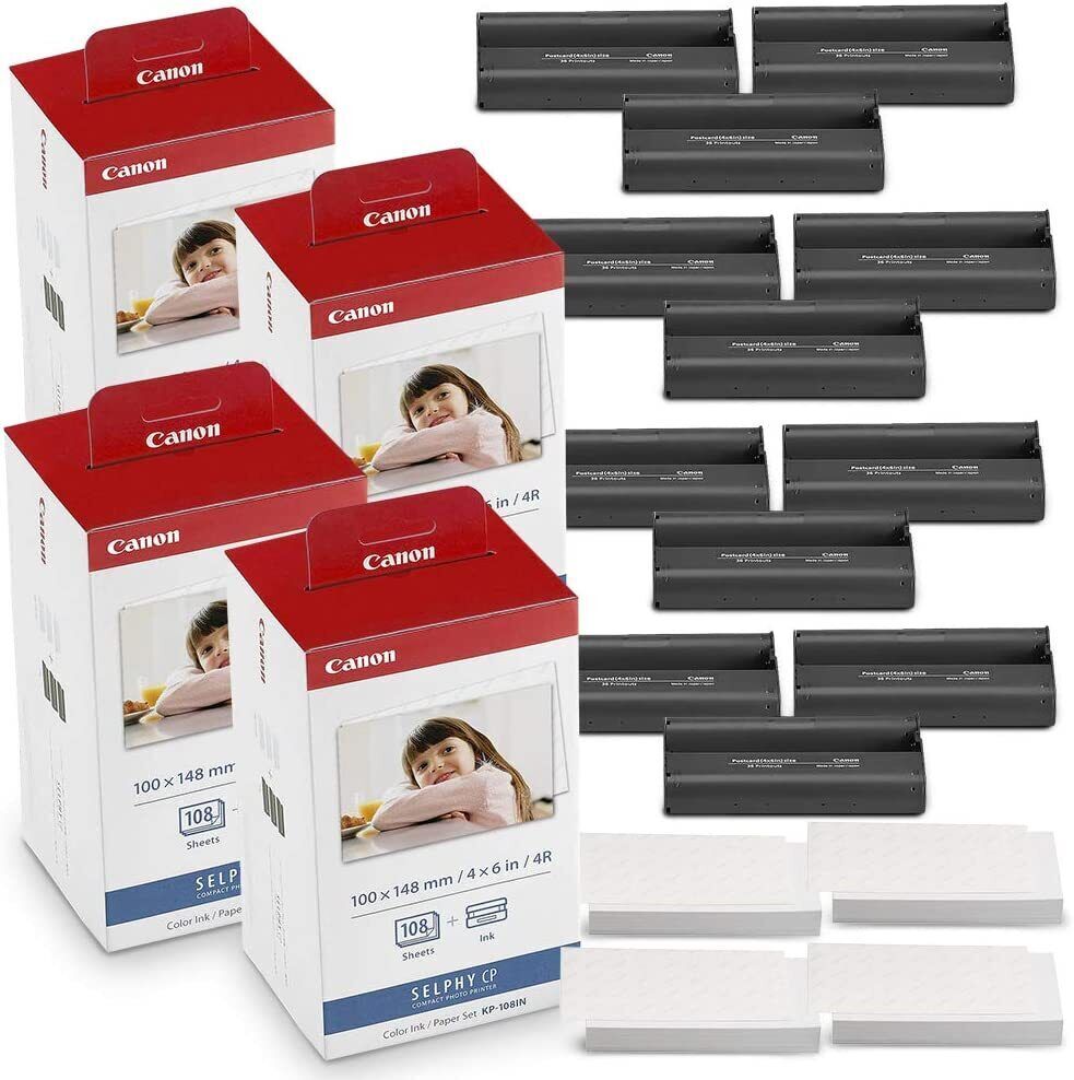 KP-108IN Color 3X Ink & 108 Paper Set for Canon Selphy CP910 CP1200 CP1300 Lot