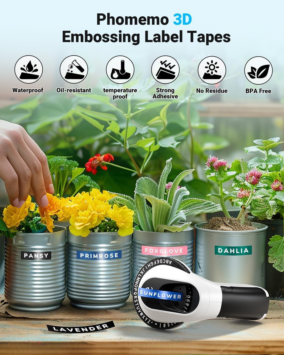 E975 Embossing Label Maker Handheld Label Maker with 6 Tape for Dymo Label Maker