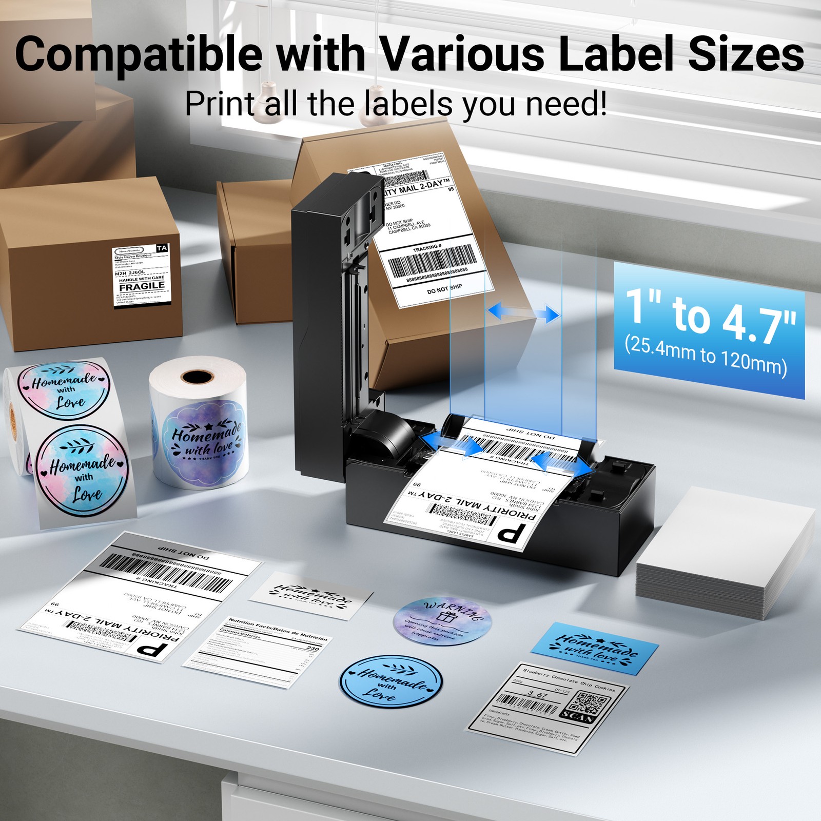 Phomemo 4×6 Bluetooth Thermal Printer Shipping Printer +30 Free Shipping Labels
