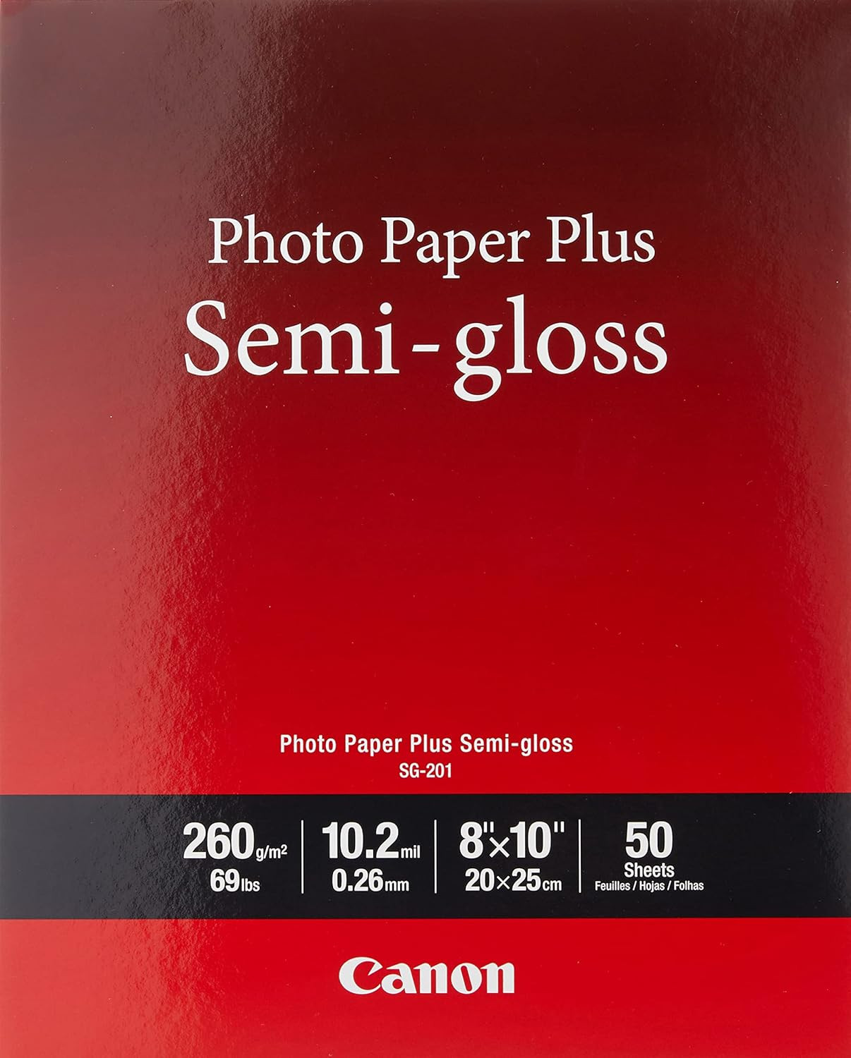 Canon SG-201 8X10(50) Photo Paper plus Semi-Gloss 8″ X 10″ (50 Sheets) (SG-201 8