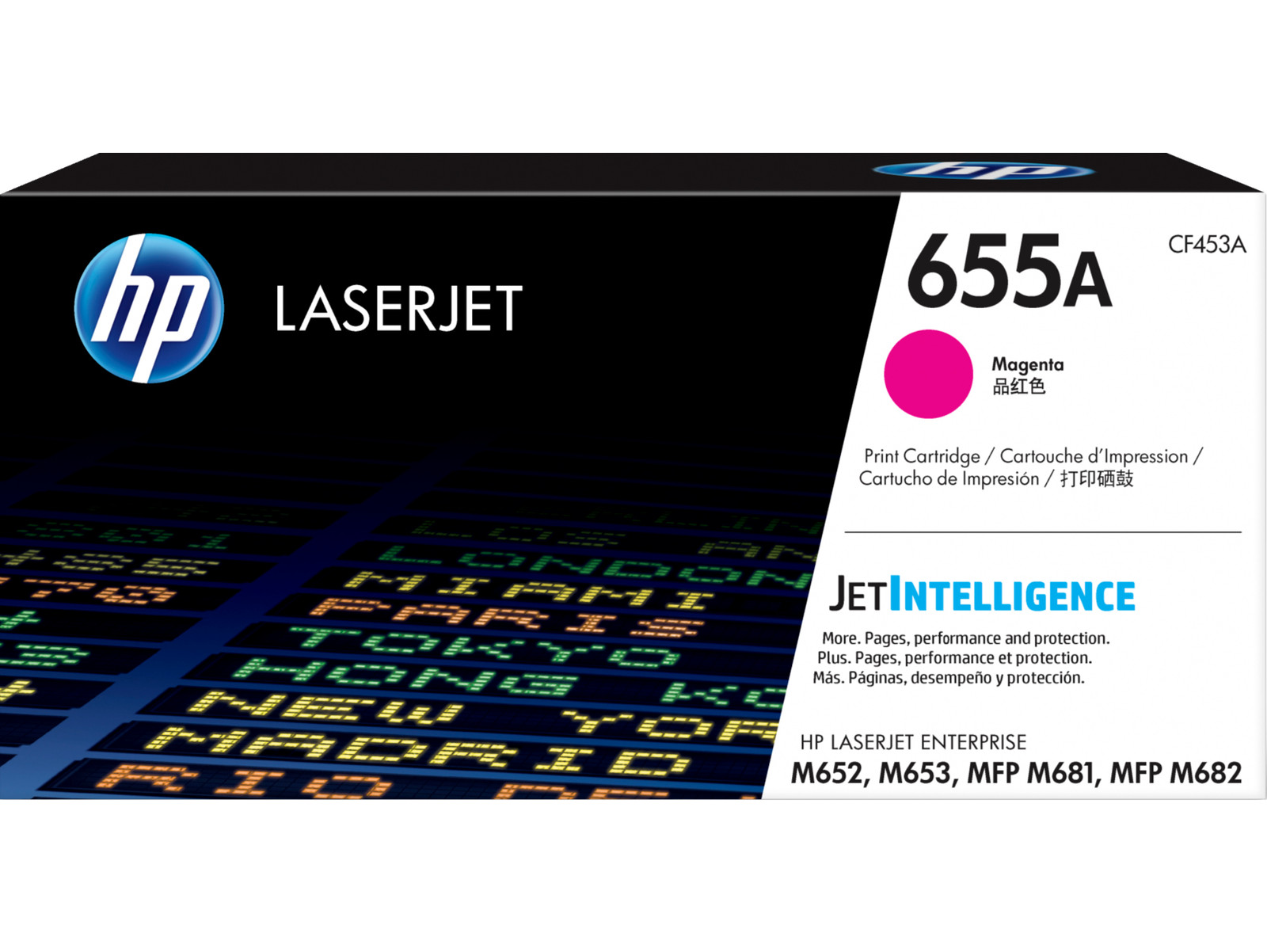 HP 655A Magenta Original LaserJet Toner Cartridge, ~10,500 pages, CF453A