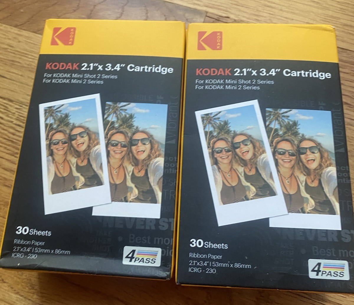 2 pack Kodak Instant Print 2.1″x 3.4″ Cartridge 60 Sheets Total Brand New