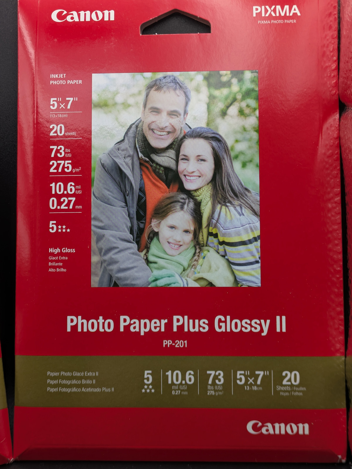 Canon Photo Paper Plus Glossy II 2 5″x7″ 20 Sheets PP-201 73LBS 2-PACK NEW 40pgs