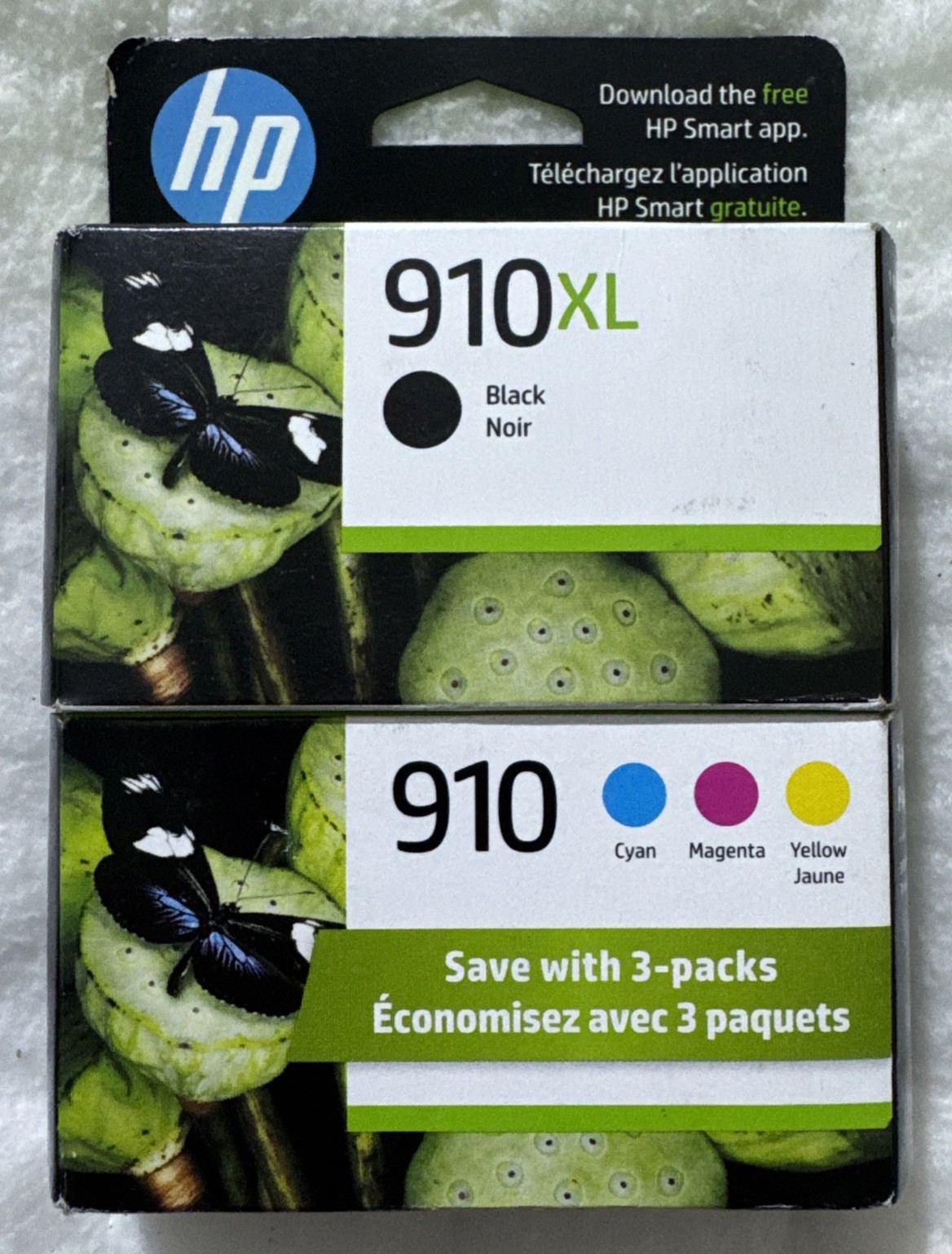 HP 910XL Black & 910 Color Ink Cartridges 3JB41AN (3YL65AN & 3YN97AN) Exp 2024+