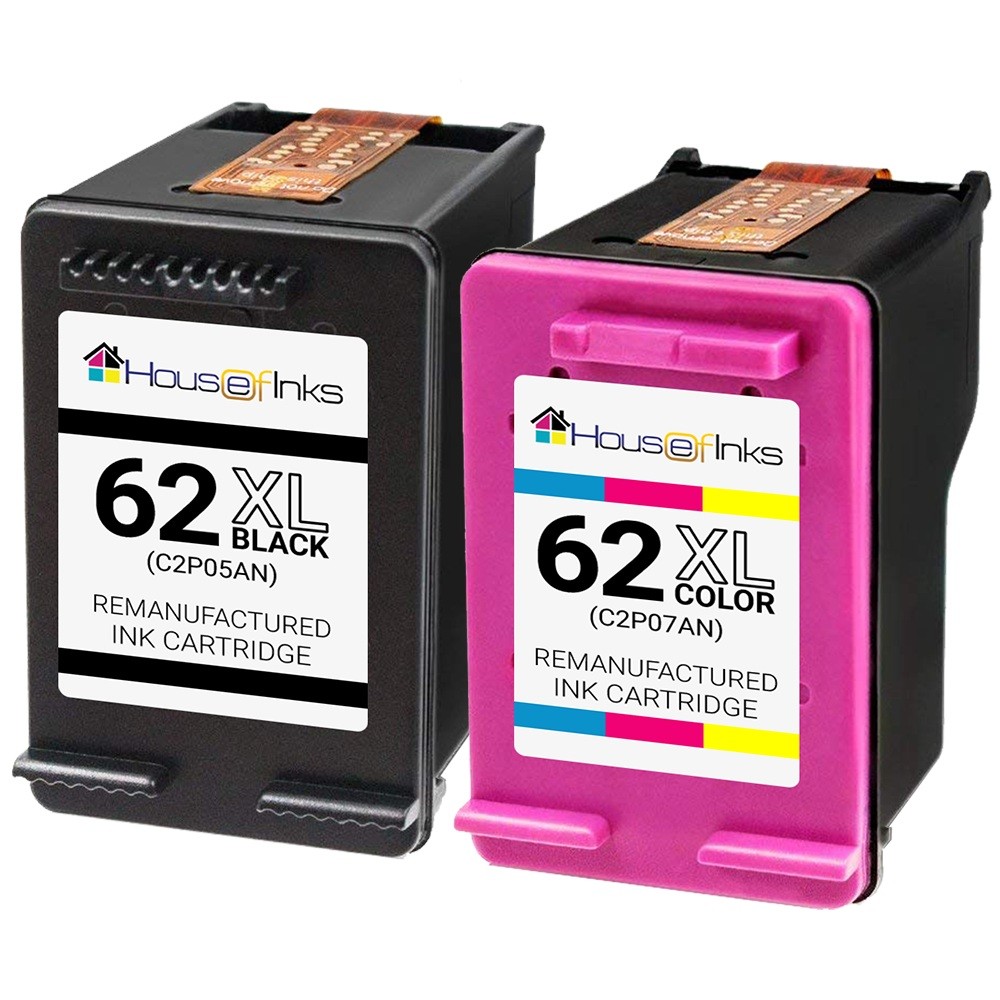 2PK for HP 62XL (C2P05AN) Black 62XL (C2P07AN) Color Ink HP ENVY 5660 7640 7645
