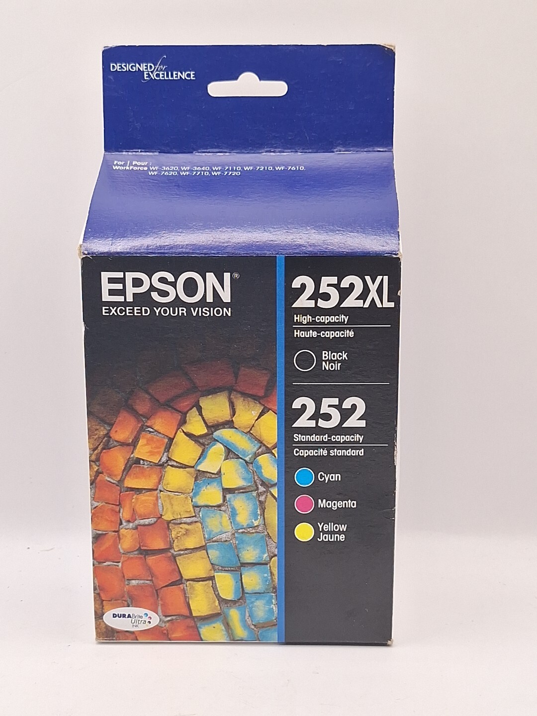 NEW SEALED Genuine Epson 252XL Black & 252 Color Inks T252XL-BCS EXP 02/2022