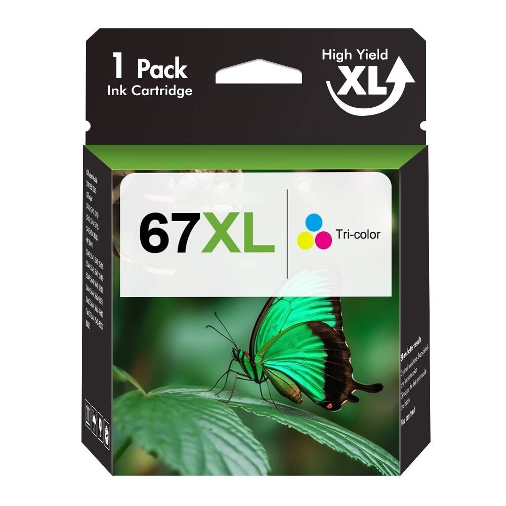 67XL Ink Cartridge for HP 67 Ink Deskjet 2700e 2752e 2755e 4155e Envy 6055e 6455
