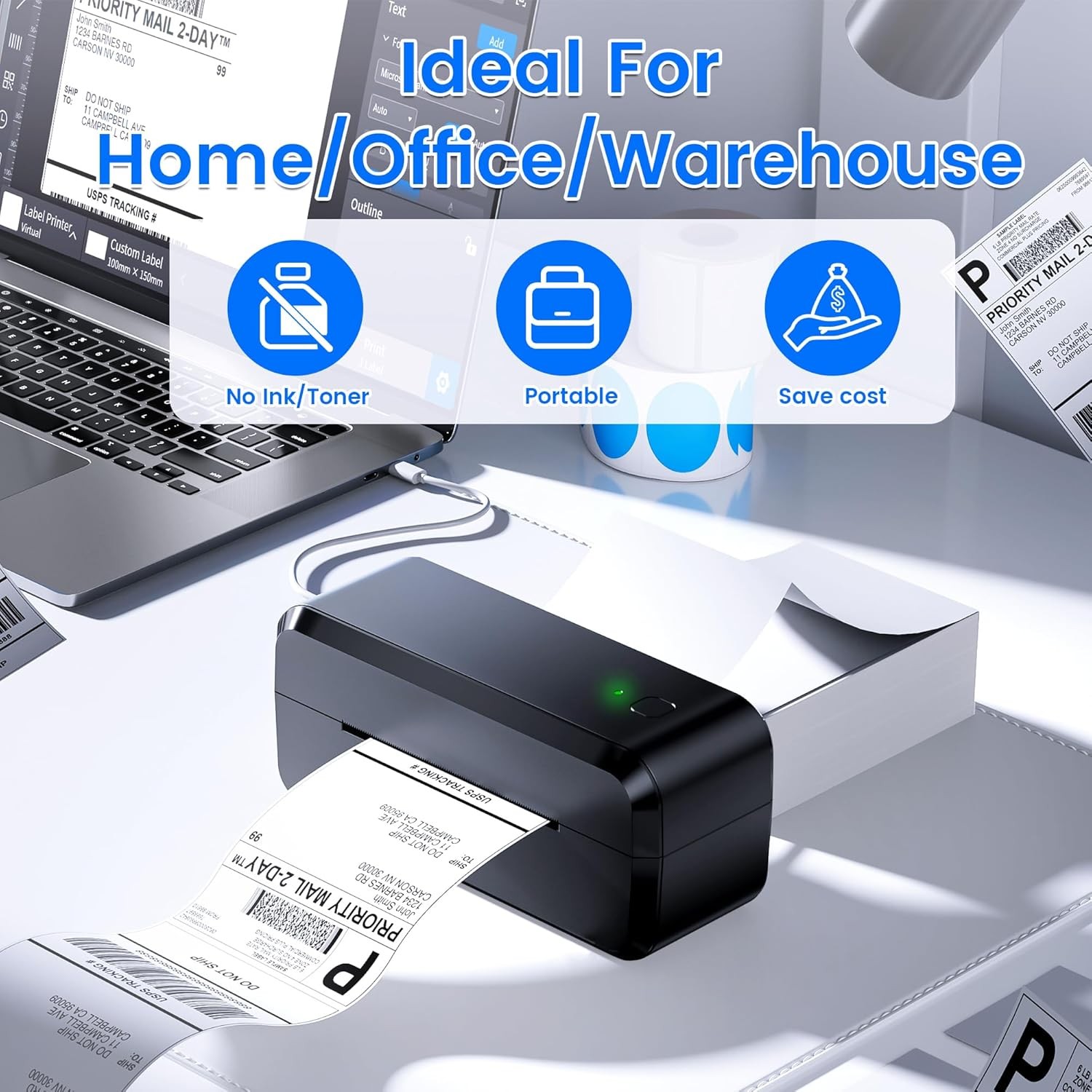 Phomemo Bluetooth Shipping Label Printer for Amazon, Shopify, Ebay,Tiktok lot