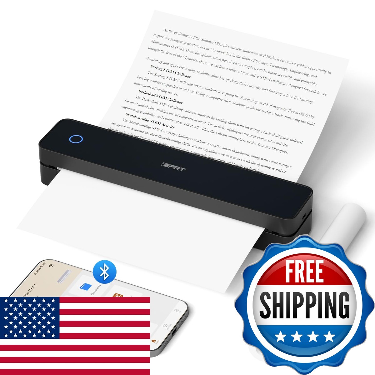 iDPRT MT610 Pro Thermal Printer 300 DPI Bluetooth Wireless Black