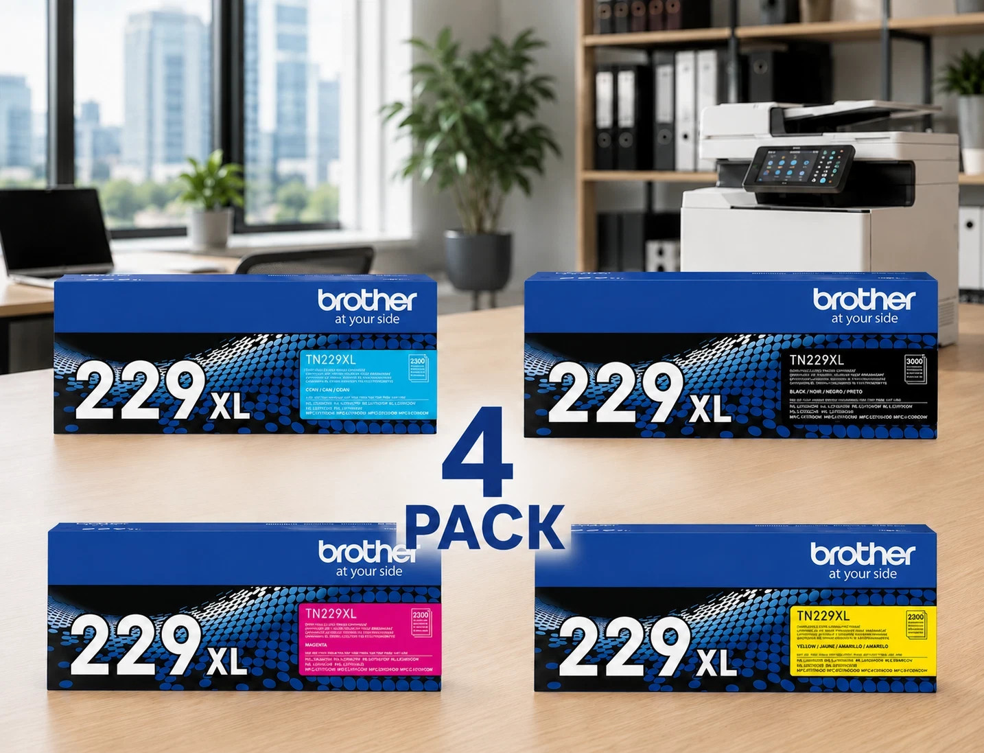 Original Brother TN229XL Toner Set BK C M Y High Yield (4 Pack) NEW FAST SHİP