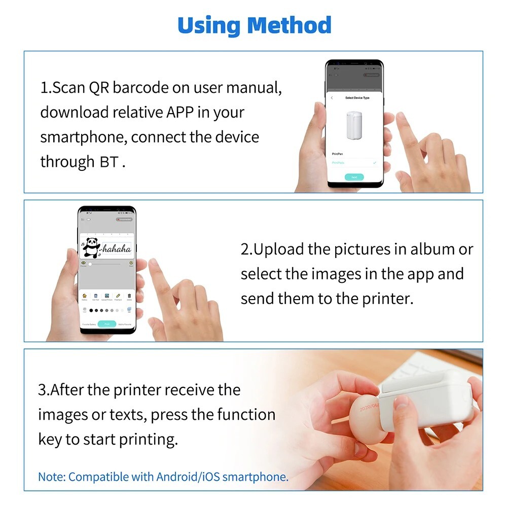 EVEBOT Mini Inkjet Printer App DIY Word Logo Pattern Tattoo Printing Machine AU