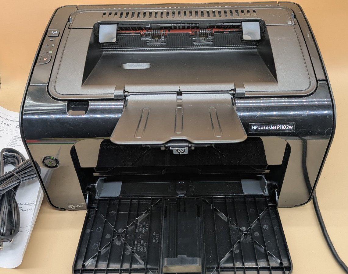 HP LaserJet Pro P1102w Printer Low 6,696 Page Count w/ Toner, Power Cord & USB