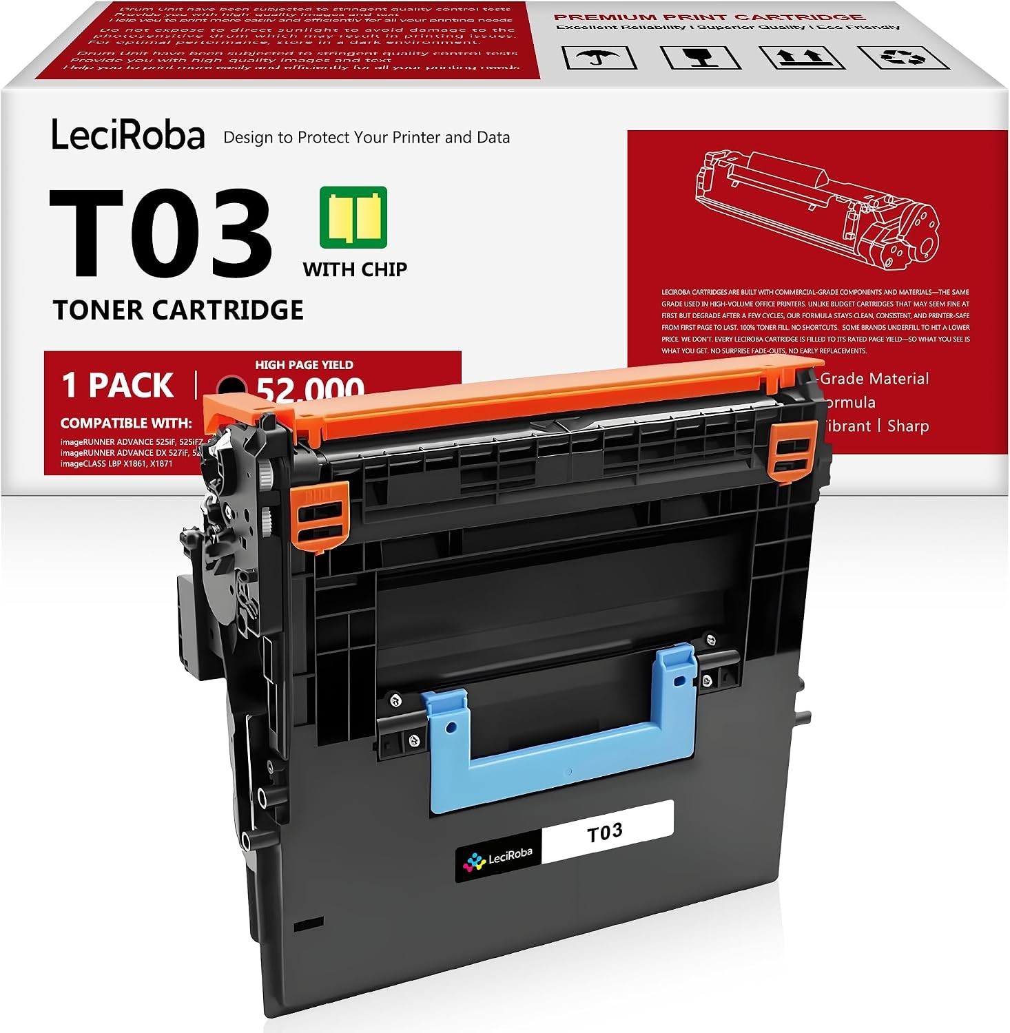 T03 Compatible 2725C001AA Toner Cartridge for Canon ImageRunner 525iF 52K Pages