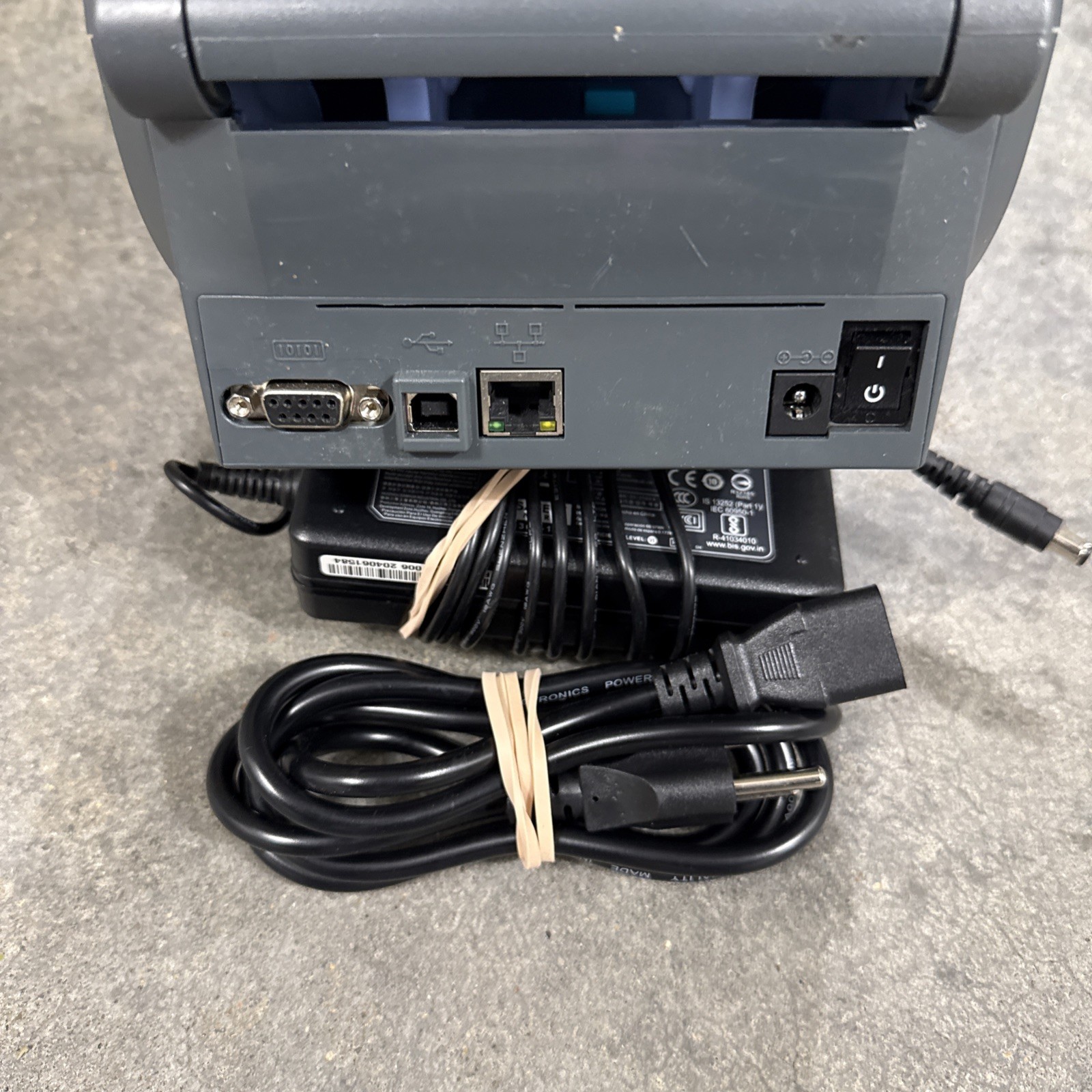 Zebra GX420d Direct Thermal Label Printer GX42-212910-054 w/ Zebra Power Adapter