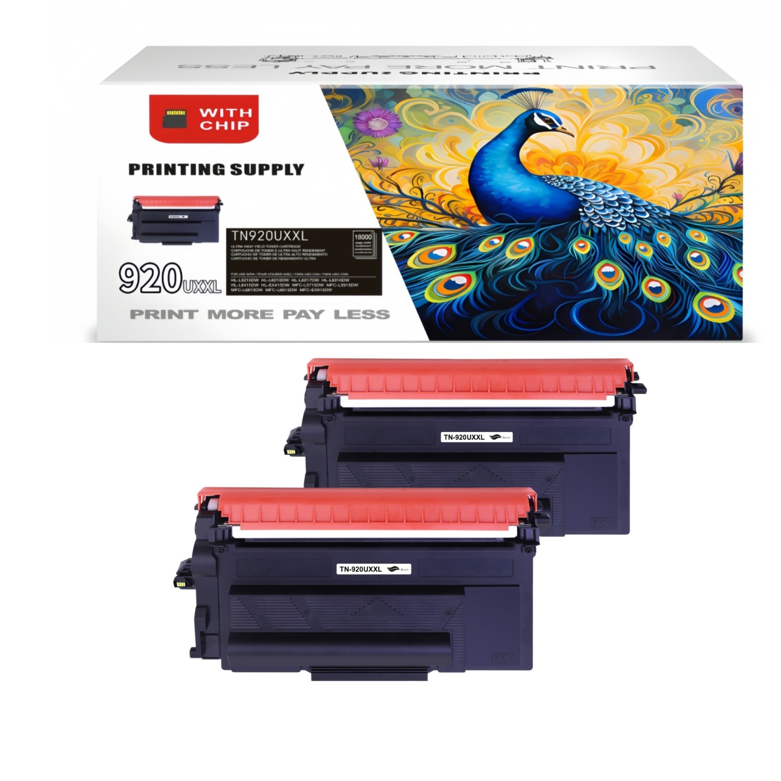 2PK TN920UXXL Toner Compatible for Brother TN920 TN920UXXL HL-L6217 L6310 EX415