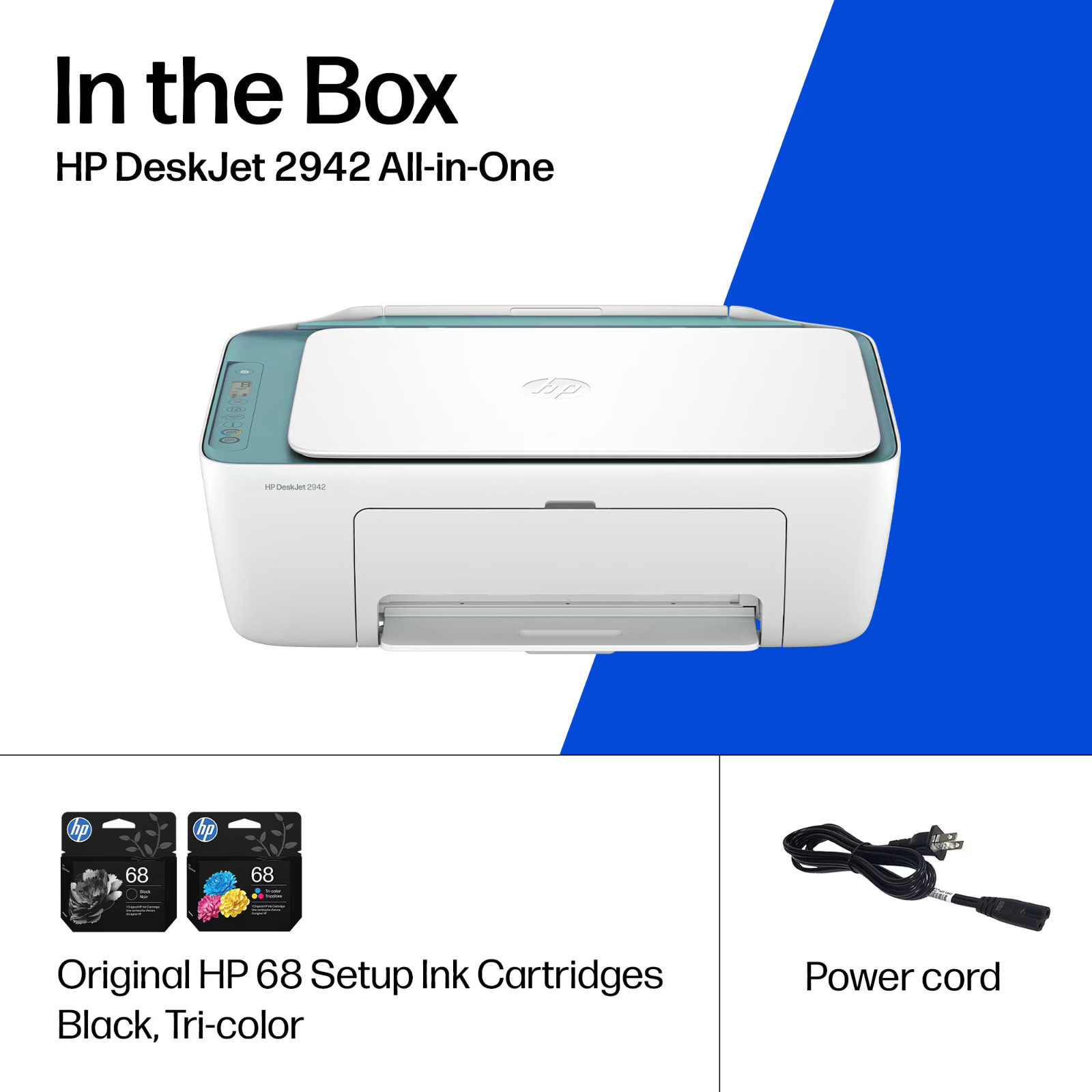 HP DeskJet 2942 Wireless All-in-One Color Inkjet Printer Blue FREE SHIP