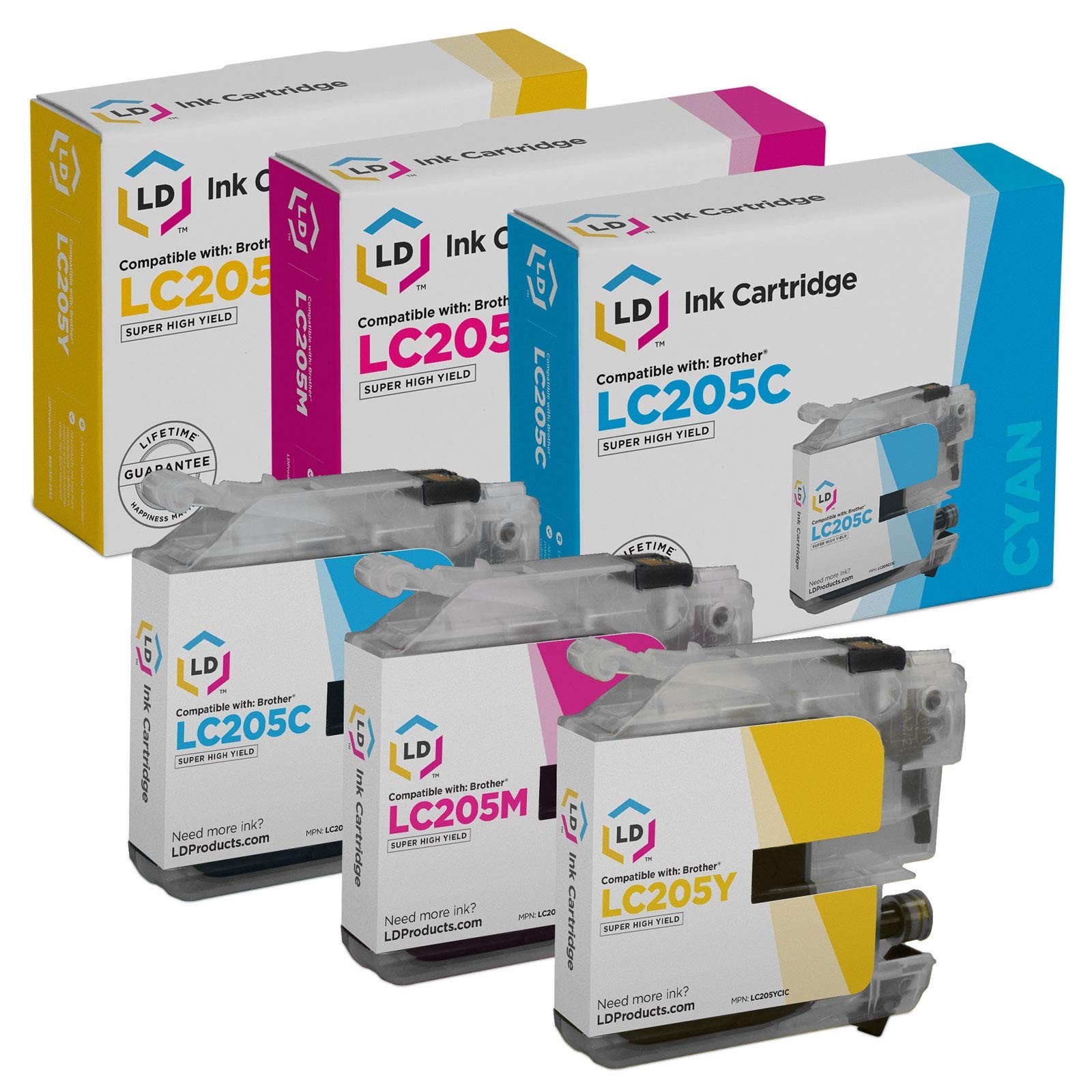 LD for Brother LC-205 3pk LC205C LC205M LC205Y MFCJ4320DW J4420 J4620