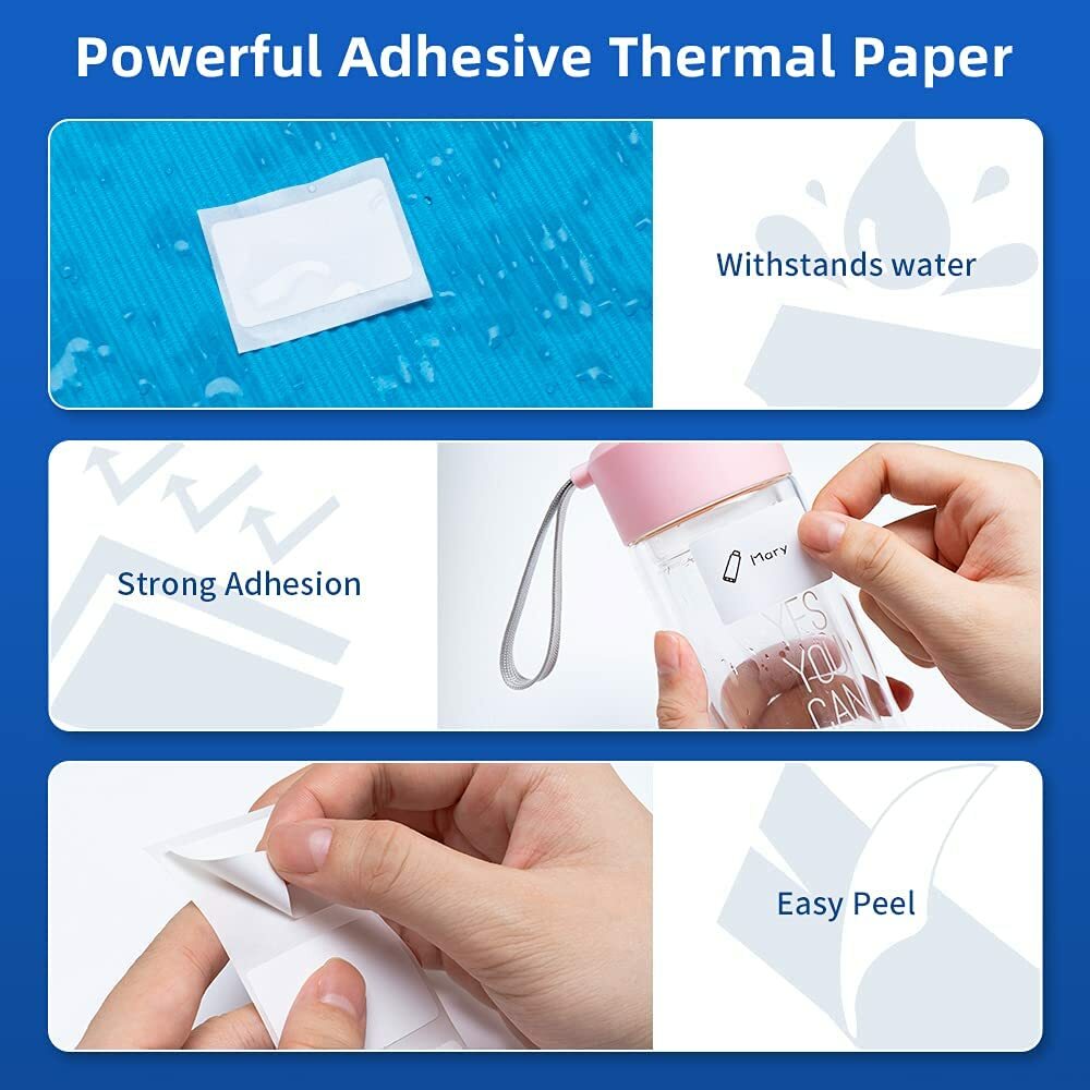 Square 50×80mm White Self-Adhesive Thermal Label for Phomemo M110/M200 Printer