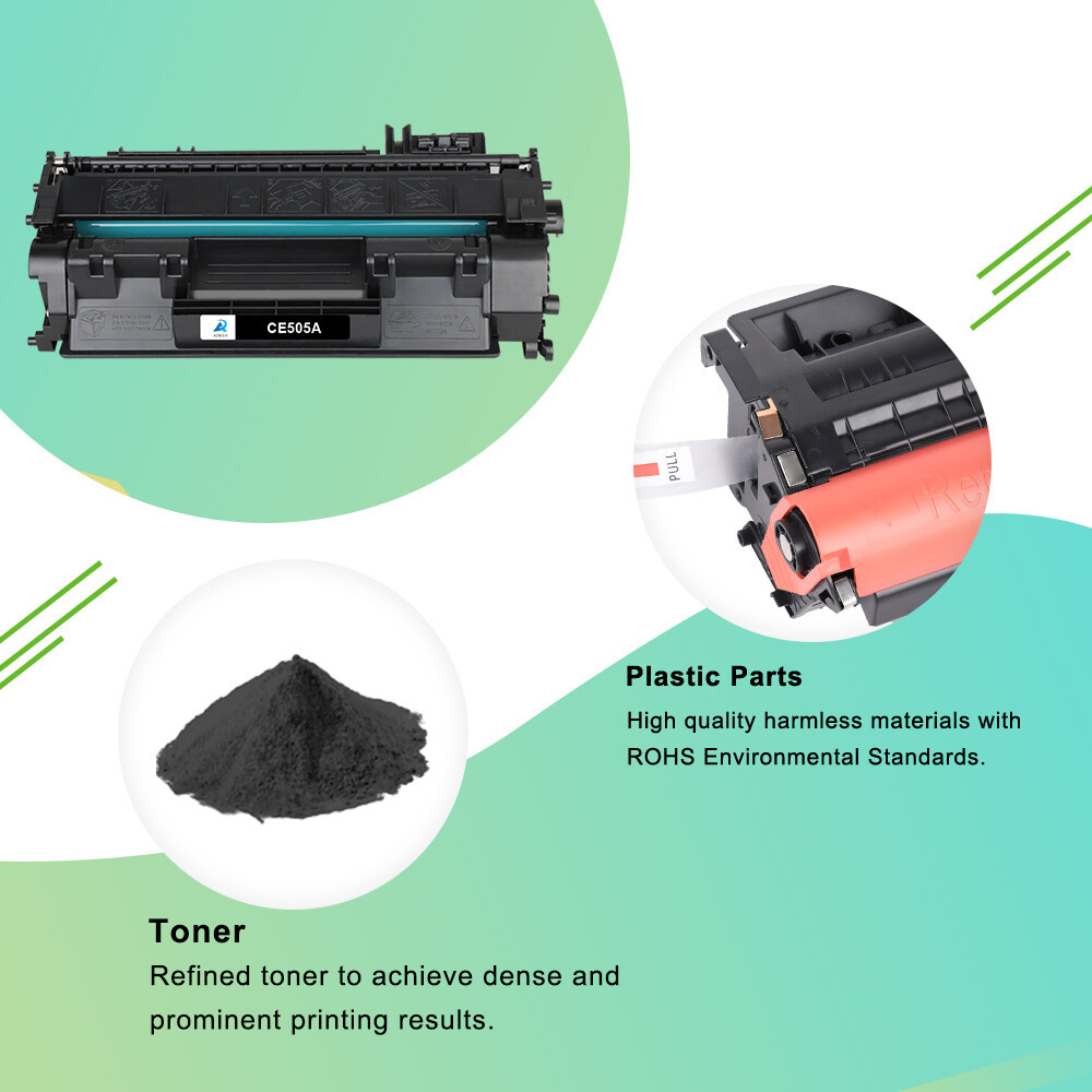 2 Pack CE505A 05A Toner Cartridge For HP LaserJet P2035 P2035n P2050 P2055dn