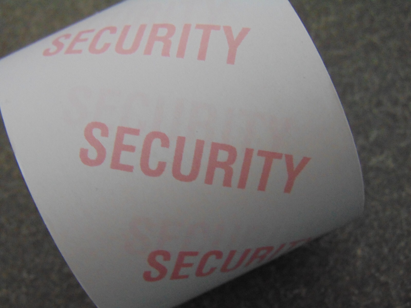 High Security Thermal Printer Paper. 1 Roll. One Side Security. * RARE FIND *