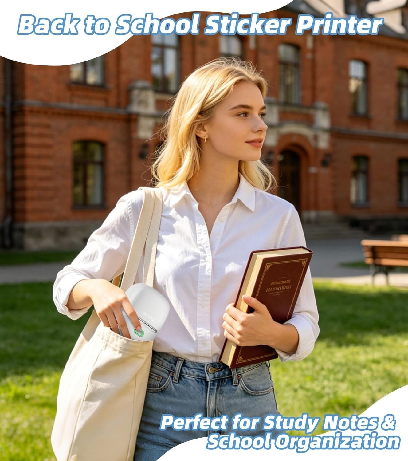 Compact Bluetooth Mini Sticker Printer S002 – Inkless & Portable for DIY