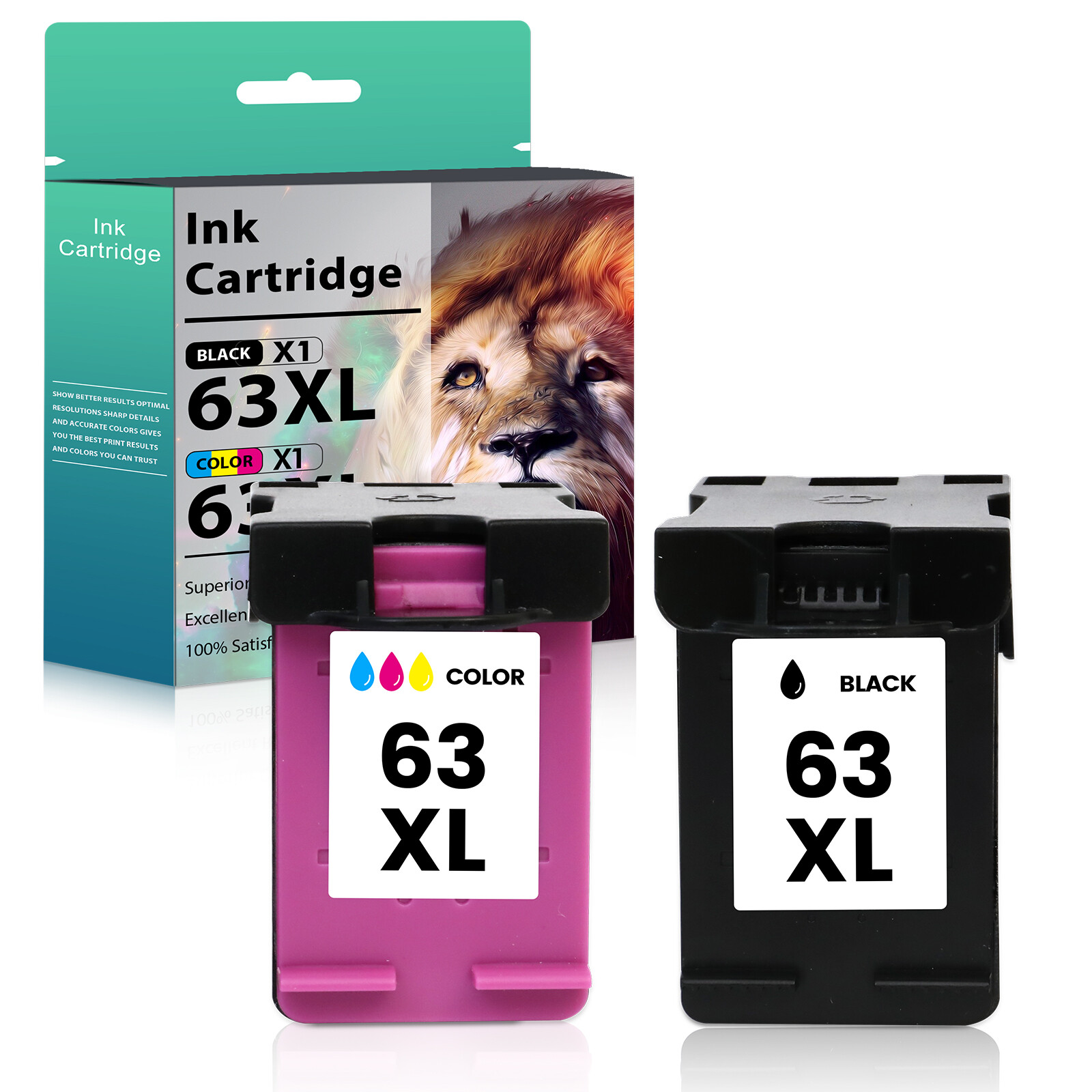 63 XL Ink Cartridges for HP Envy 4516 4520 4522 OfficeJet 3830 4650 5255 Printer