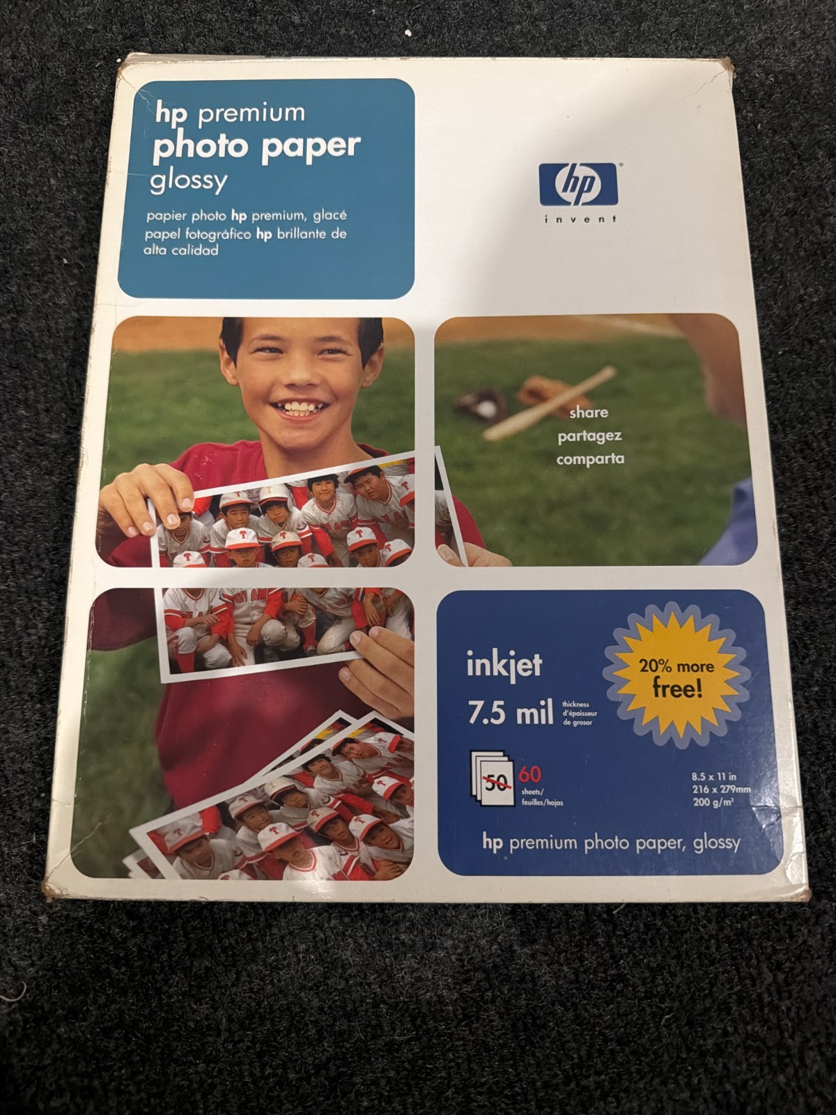 HP Premium Glossy 8.5 x11 Photo Paper Inkjet 15 Sheets 7.5 Mil Print C6039A open