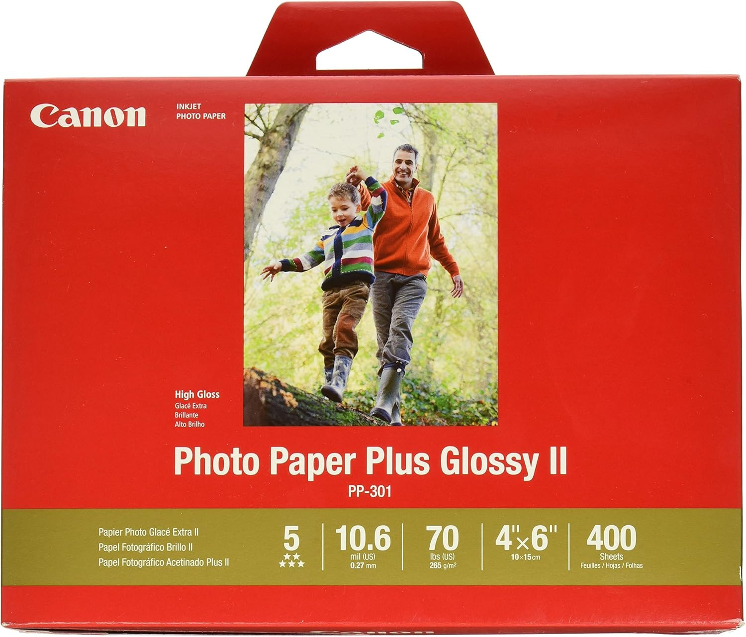 Ink Photo Paper Plus Glossy II 4″ x 6″ 400 Sheets (1432C007)